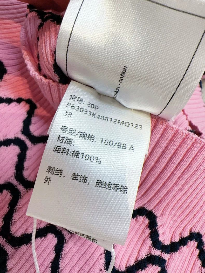 Chanel Chanel Pink Black Checkered Pattern Large U-Neck Knit Top Size M / US 6-8 / IT 42-44 - 7 Thumbnail