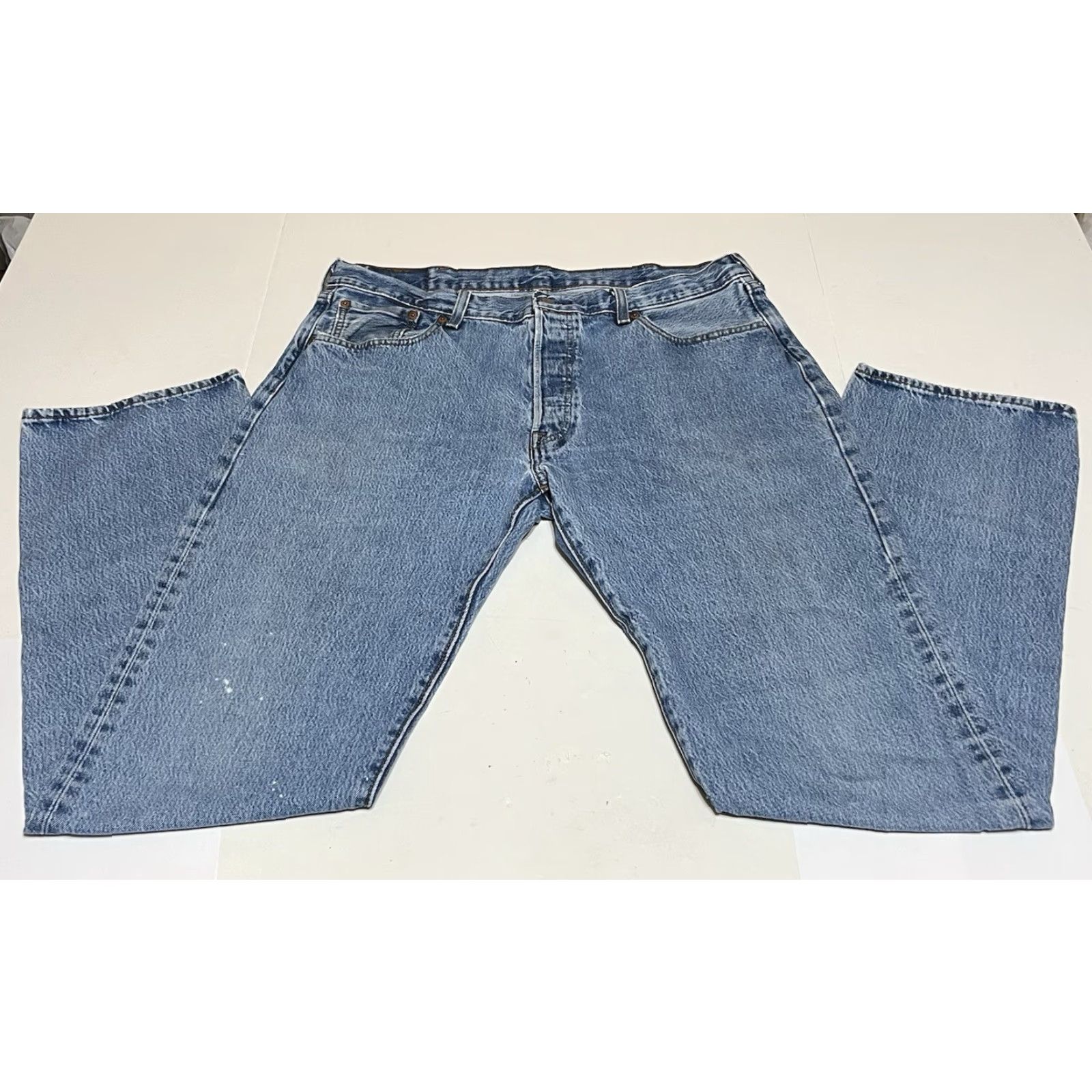 Levi's VINTAGE Levi's 501 Jeans Denim Blue Regular Fit 36x34 Button-Fly 5-Pocket Stained Grunge USA Logo Mens Size US 36 / EU 52 - 2 Thumbnail