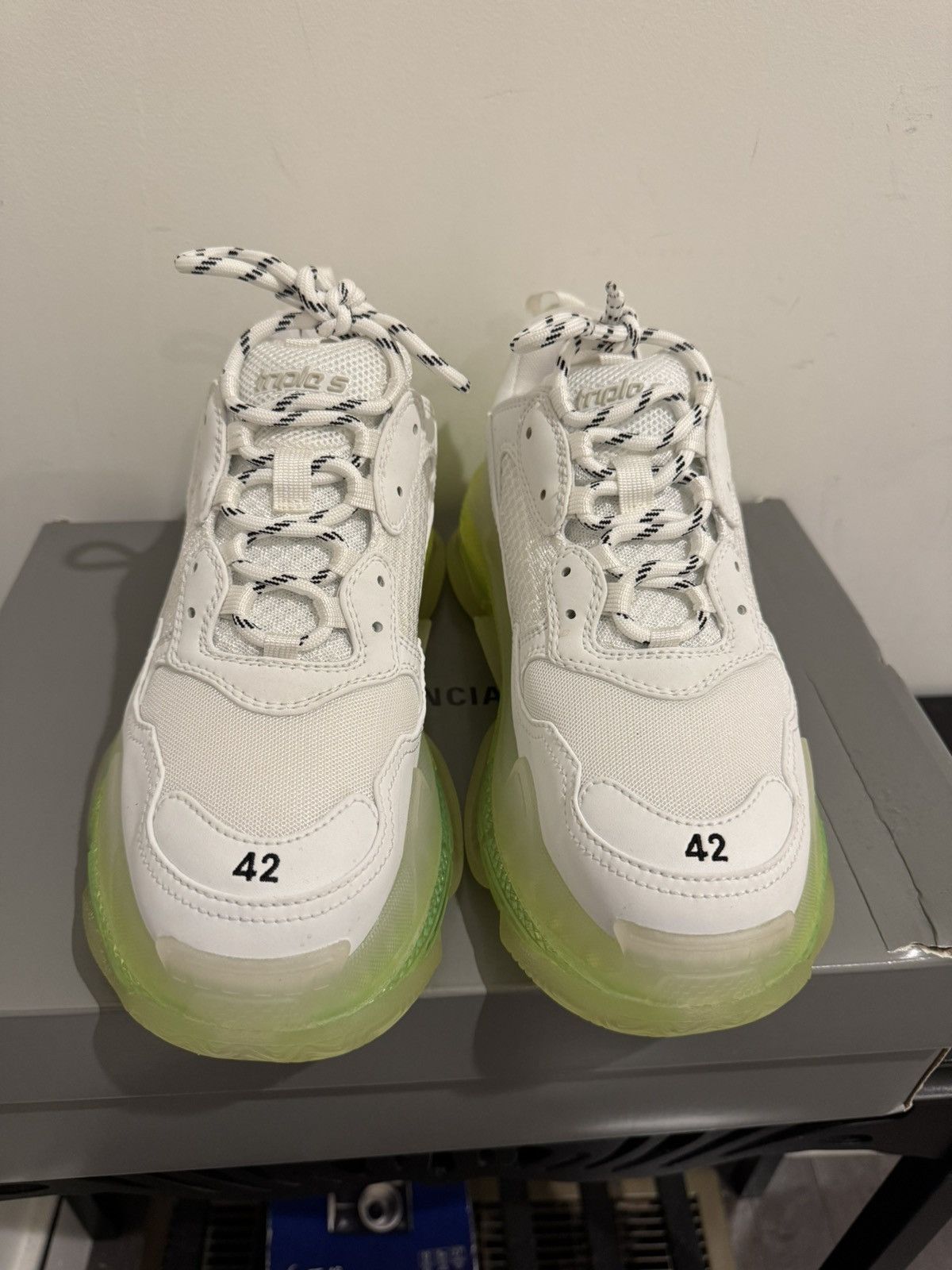 Balenciaga Balenciaga Triple S Clear Sole White Fluo Yellow Size US 9 / EU 42 - 2 Thumbnail
