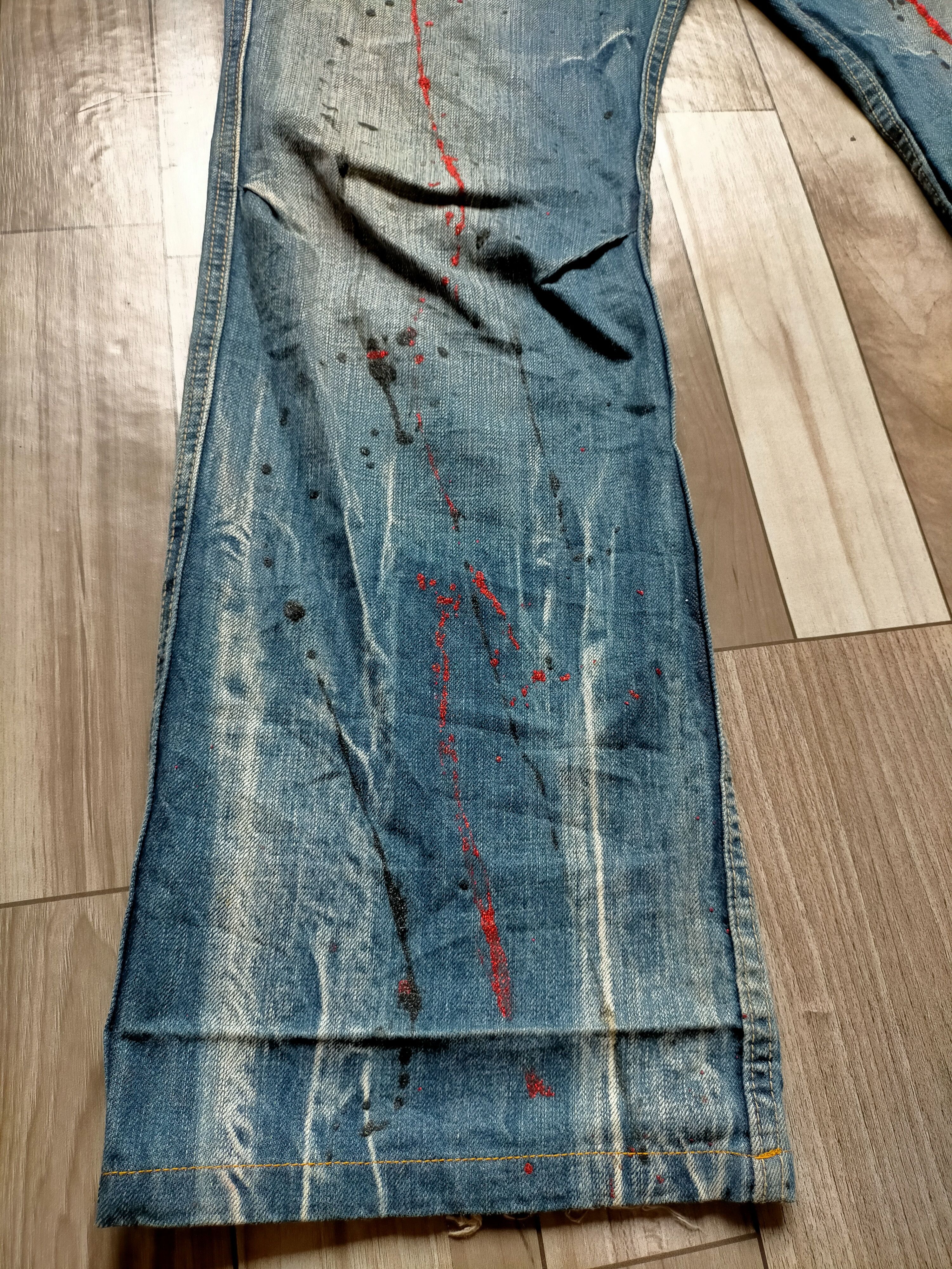 Hysteric Glamour × Japanese Brand Flare Jeans Root Three Acid Wash Painted Boot cut denim Size US 32 / EU 48 - 8 Thumbnail