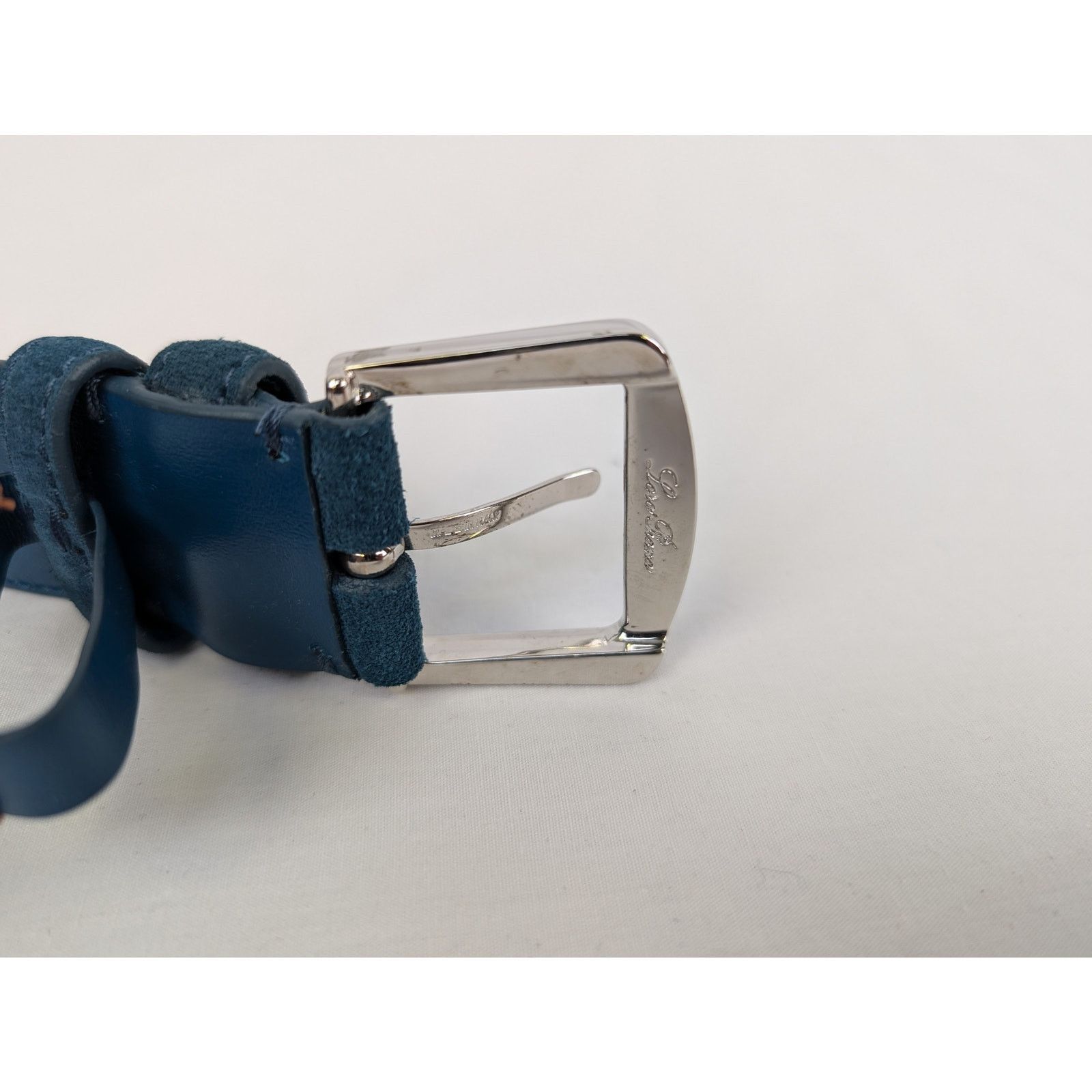 Loro Piana o1rshd1 Size: 80 / Men's 100% Suede Calf Split Belt in Green Size 32 - 7 Thumbnail