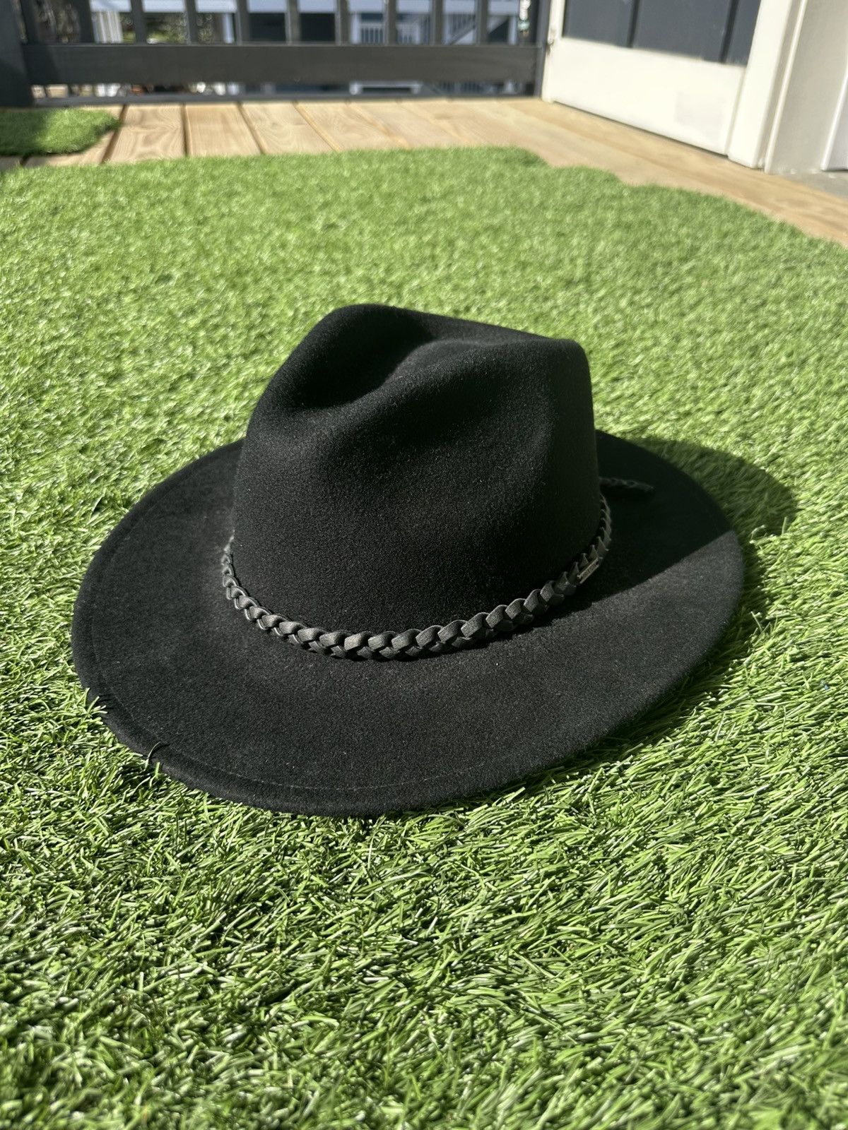 Brixton Brixton Black Felt Rancher Fedora Hat Mens Size Small 56cm Size ONE SIZE - 1 Thumbnail