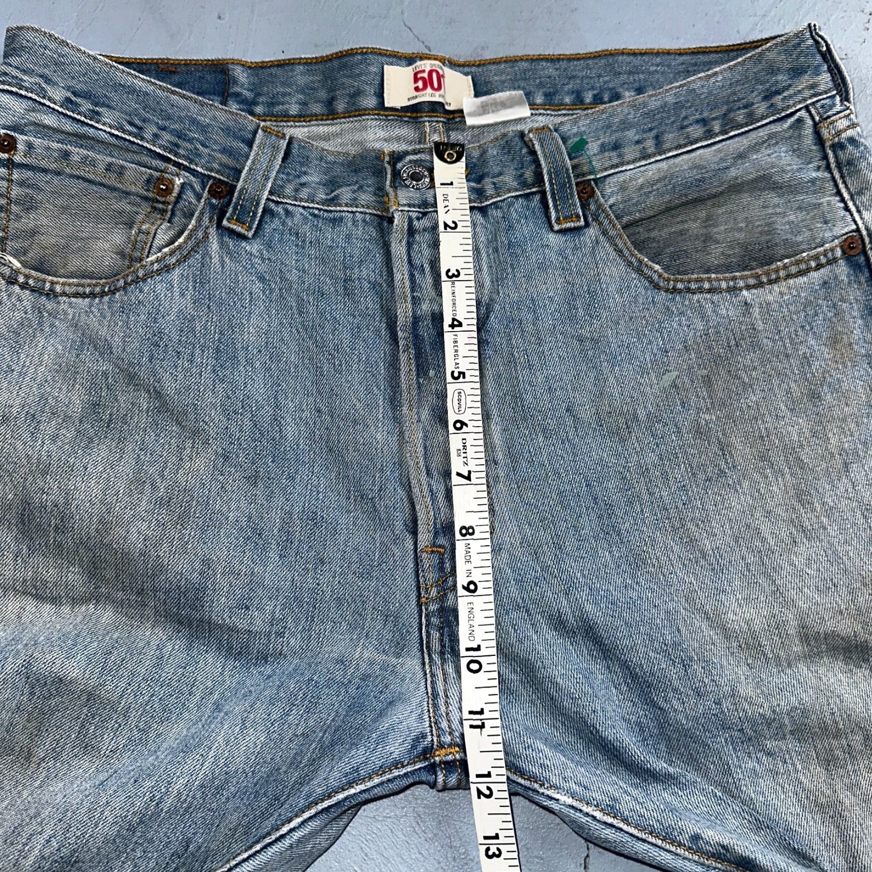 Levi's VINTAGE Levis 501 XX Y2K Straight Leg Jeans Blue Light Wash 35x34 Act 34x34 Size US 34 / EU 50 - 7 Thumbnail