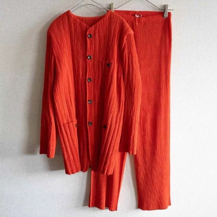Issey Miyake issey miyake size:m Orange pleated pants Size 42" / US 20 - 1 Thumbnail