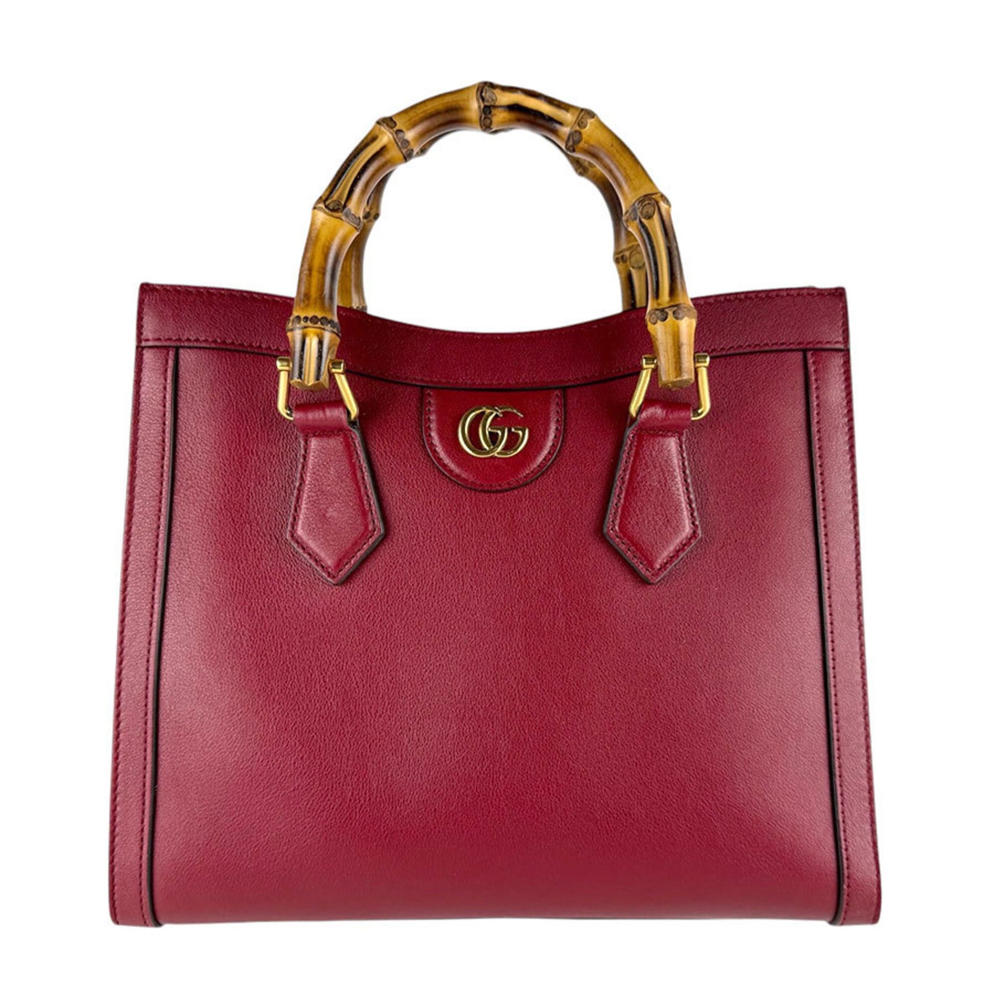 Gucci Gucci Handbag Shoulder Bag Bamboo Diana Small Tote Leather Red Women's 660195 z9306 Size ONE SIZE - 1 Thumbnail