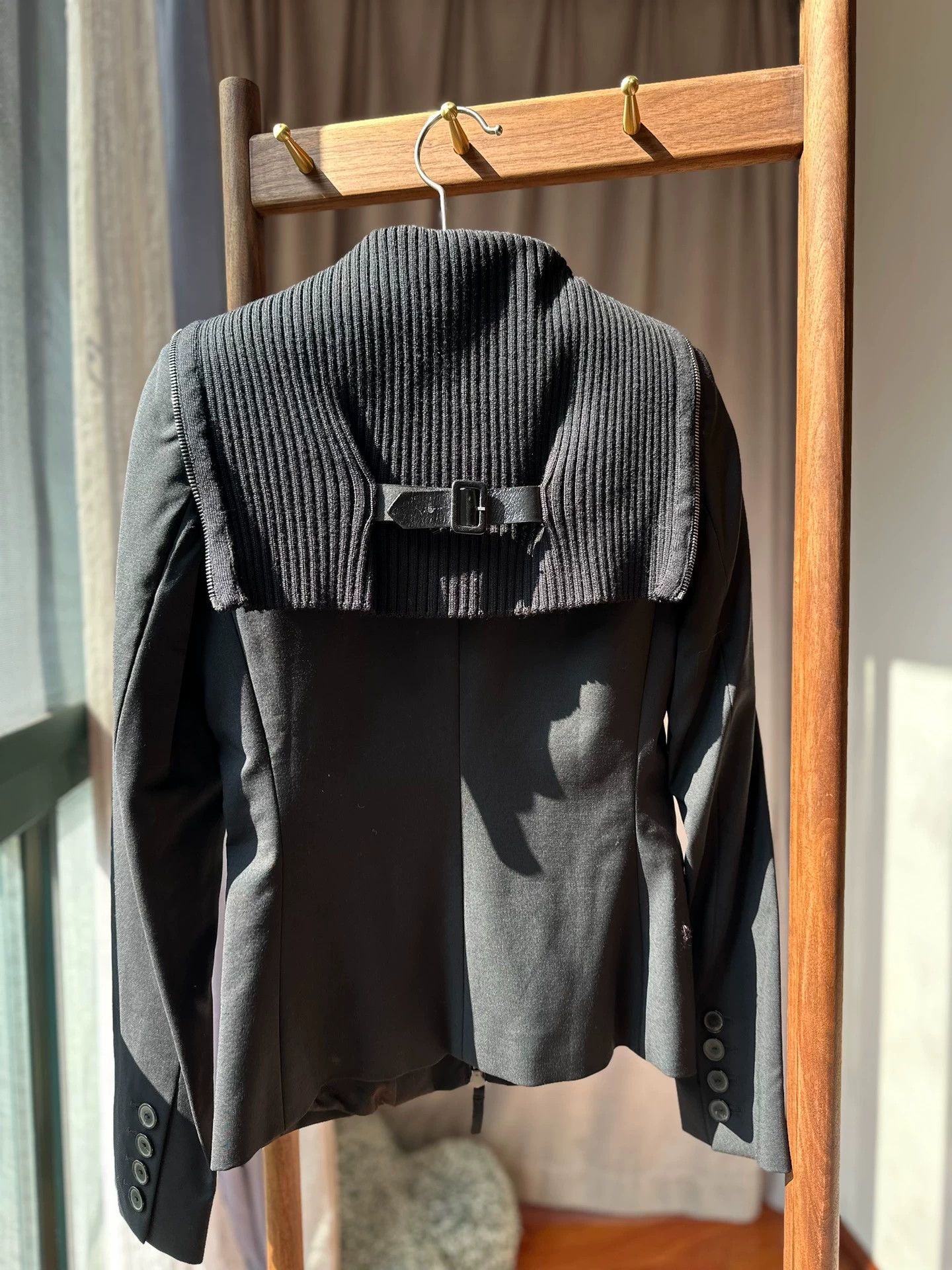 Jean Paul Gaultier JPG Wool Jacket Deconstructed Collar Silk Lining New Size XS / US 0-2 / IT 36-38 - 2 Thumbnail