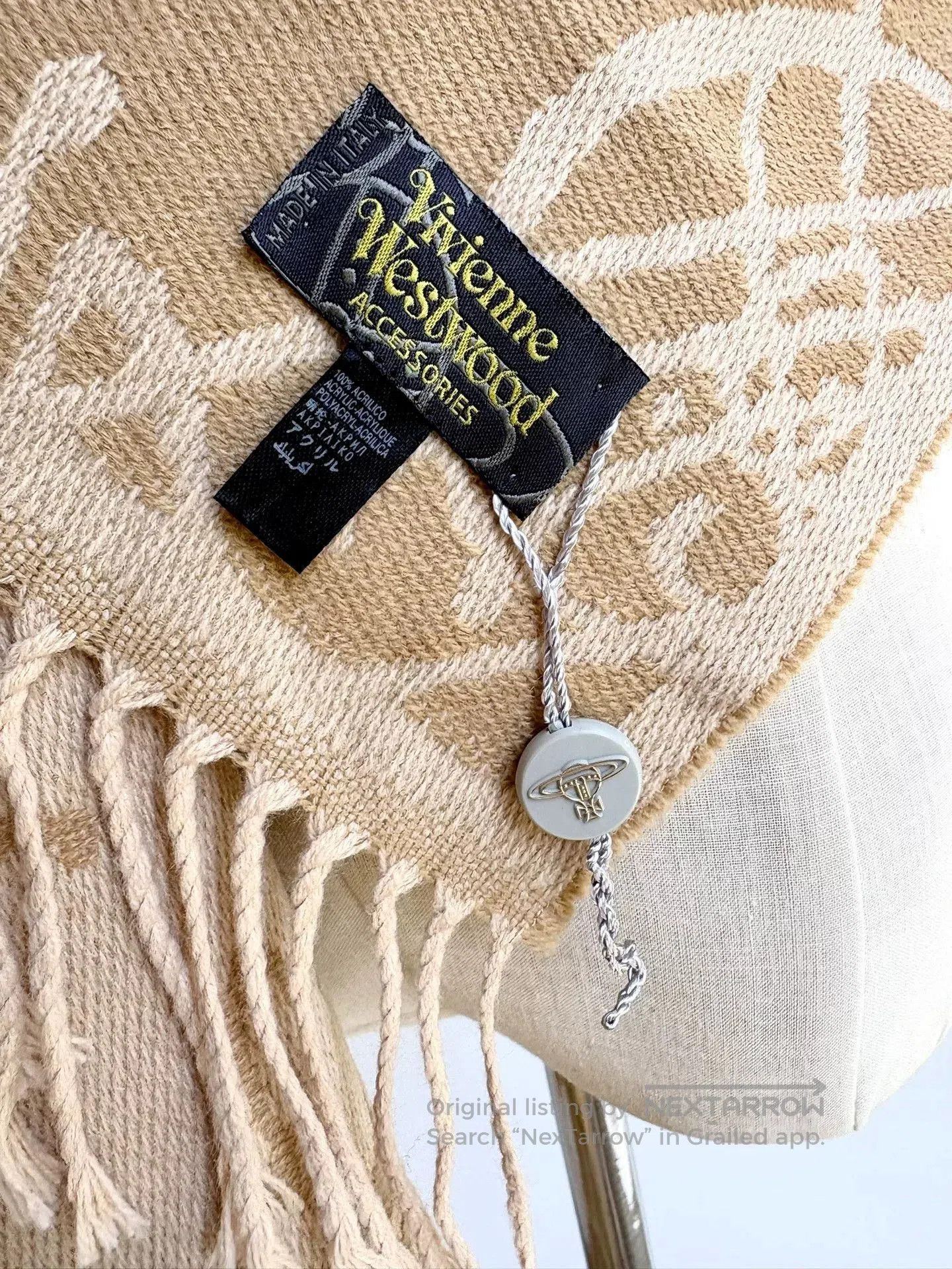 Vivienne Westwood Vivienne Westwood Vintage Beige Saturn Scarf. Size ONE SIZE - 6 Thumbnail