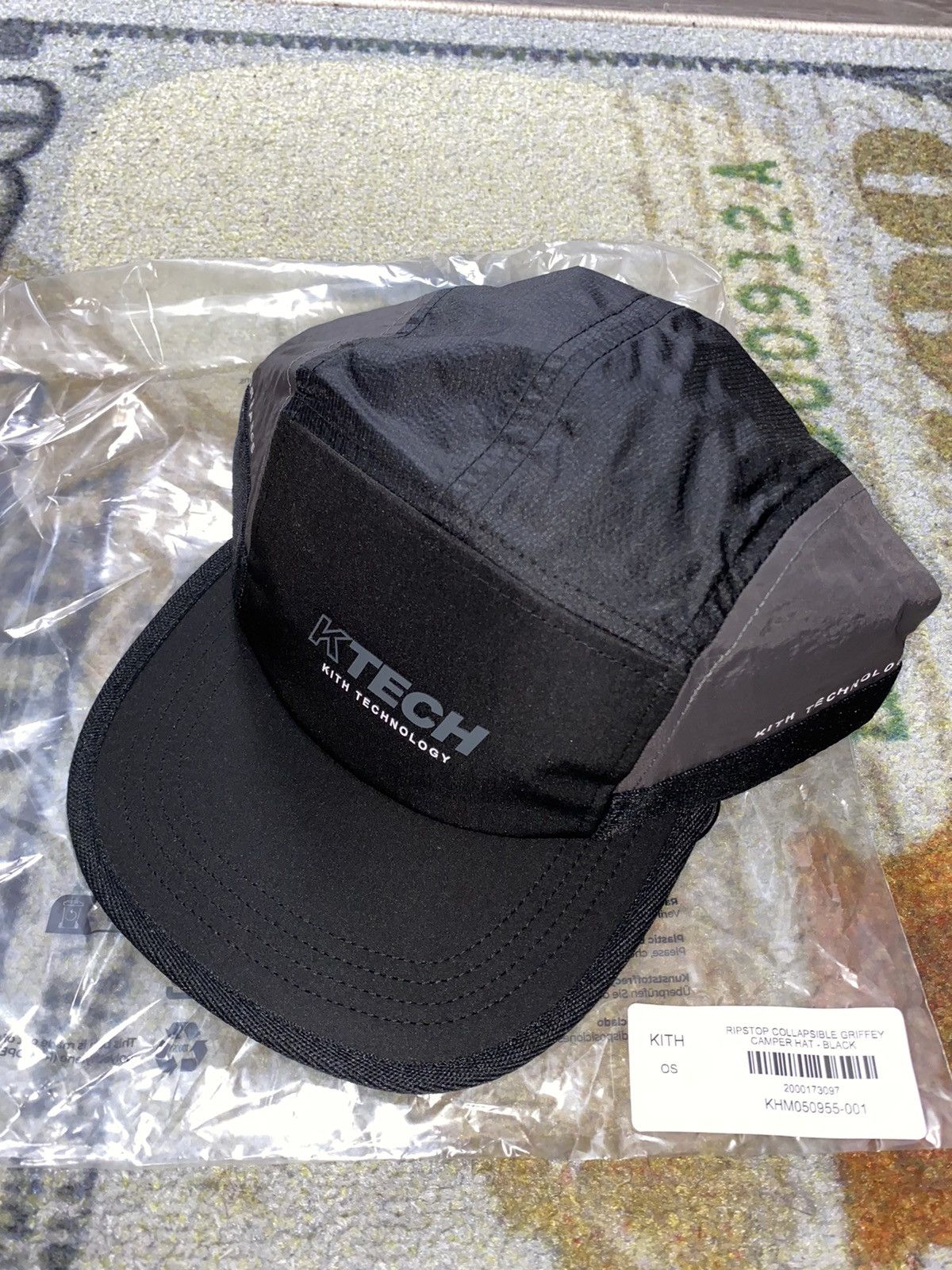 Kith Kith K-Tech Ripstop Collapsible Griffey Camper Cap Black Size ONE SIZE - 1 Thumbnail