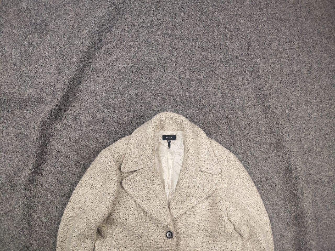 ME+EM Me+Em Meanden Tweed Crop Blazer Button Jacket Wool Blend Size XL / US 12-14 / IT 48-50 - 1 Thumbnail
