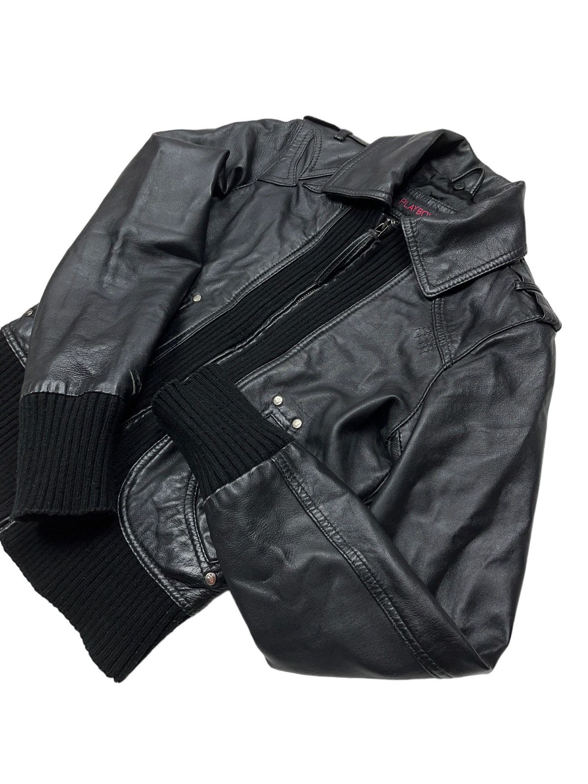 Playboy y2k Playboy Leather Jacket Bomber Size S / US 4 / IT 40 - 3 Thumbnail