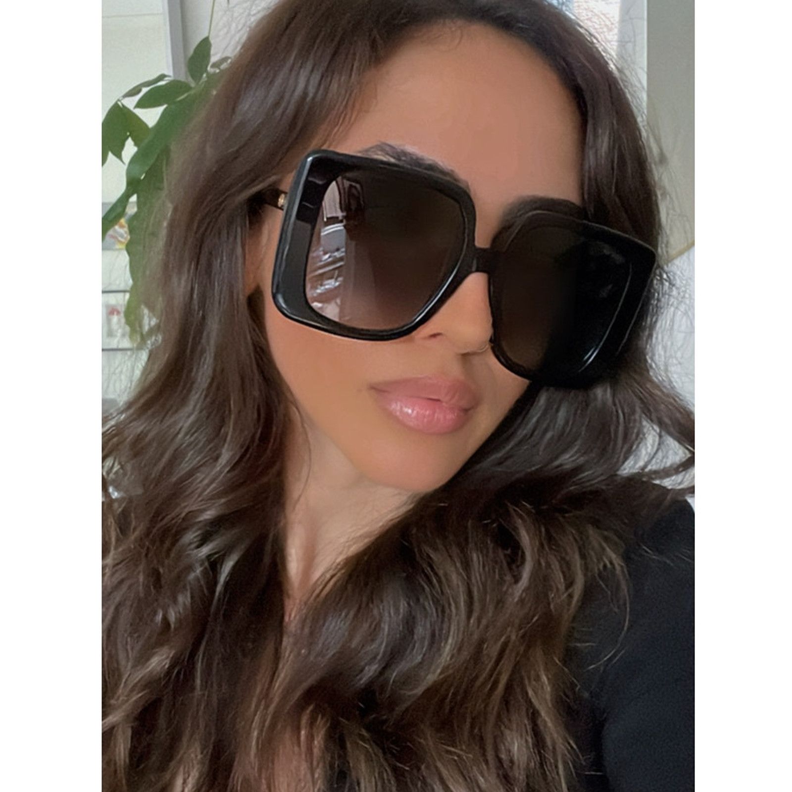 Gucci NEW Gucci GG1314S Black Oversized Square Sunglasses Size ONE SIZE - 8 Thumbnail