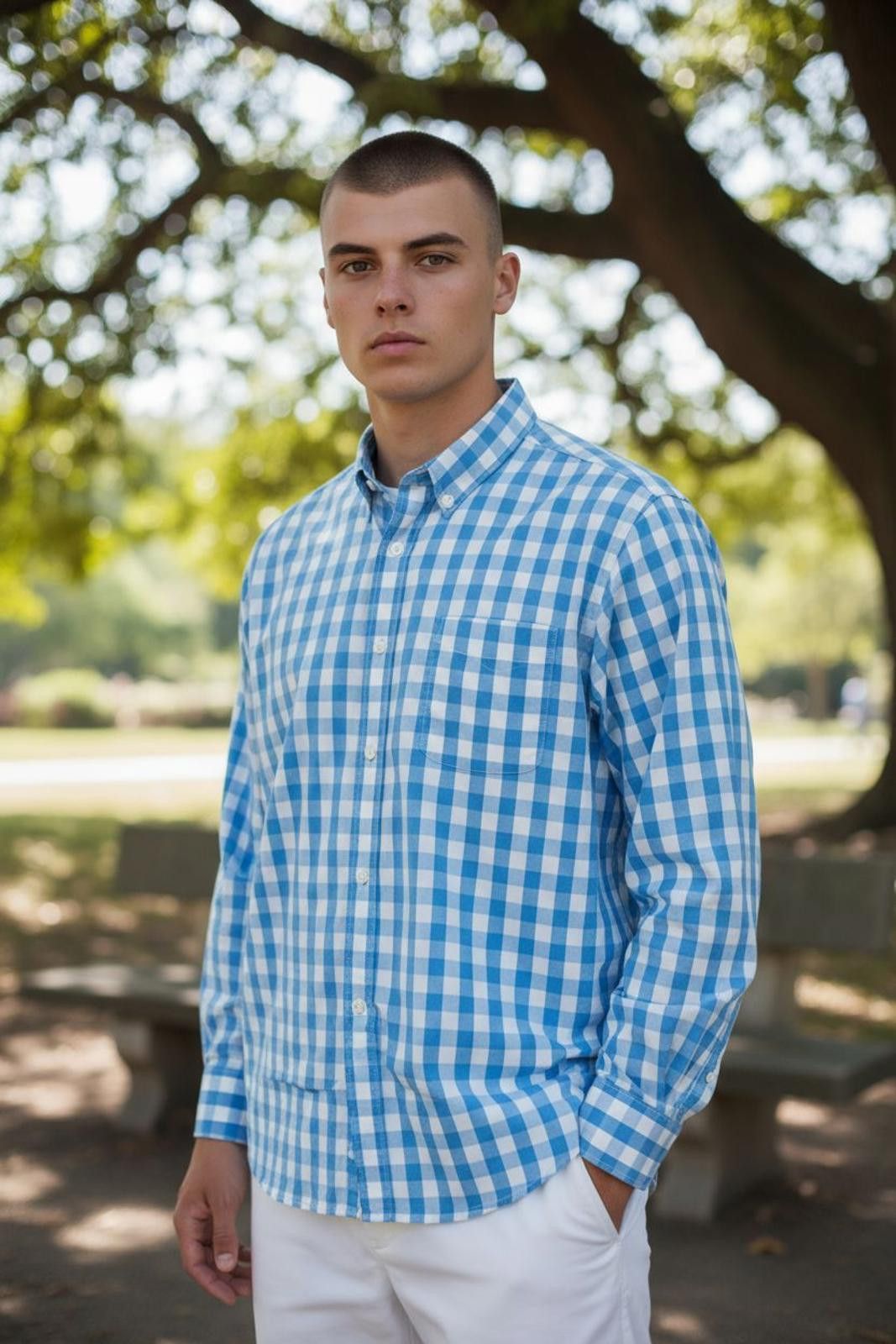 Tommy Hilfiger Tommy Hilfiger Men's Blue & White Checkered Button-Up Shirt Size US XL / EU 56 / 4 - 1 Thumbnail