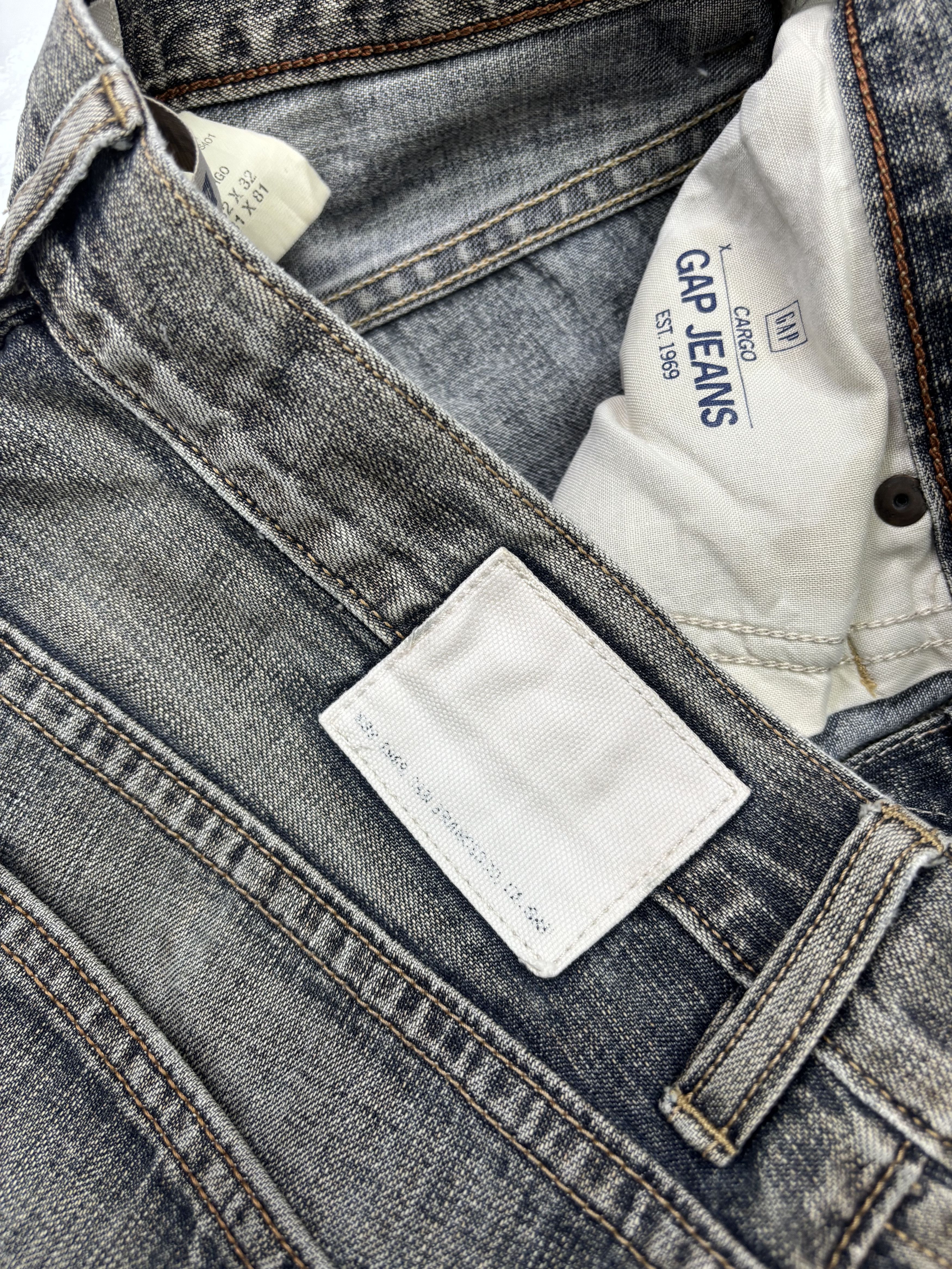 Gap GAP FADED WASHED DENIM CARGO JEANS Size US 32 / EU 48 - 11 Thumbnail