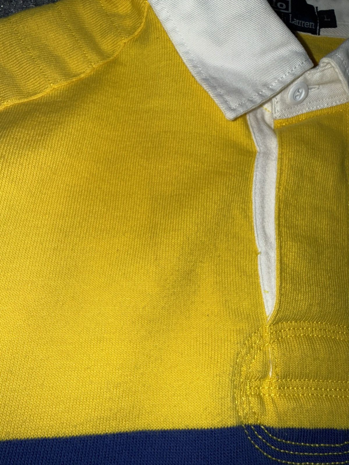 Polo Ralph Lauren Polo Ralph Lauren Yellow Stripe Rugby Shirt L Size US L / EU 52-54 / 3 - 7 Thumbnail