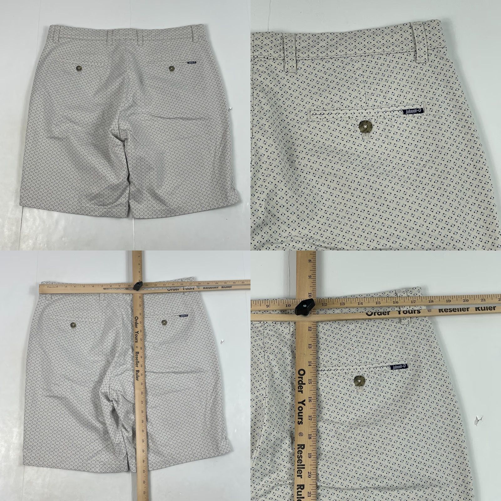 johnnie-O johnnie-O Shorts Mens 35 x 9 Beige Golf Chino Geometric 5-Pocket Casual Travel Workwear Cotton Spandex Moisture Wicking Lightweight Size US 35 - 8 Thumbnail