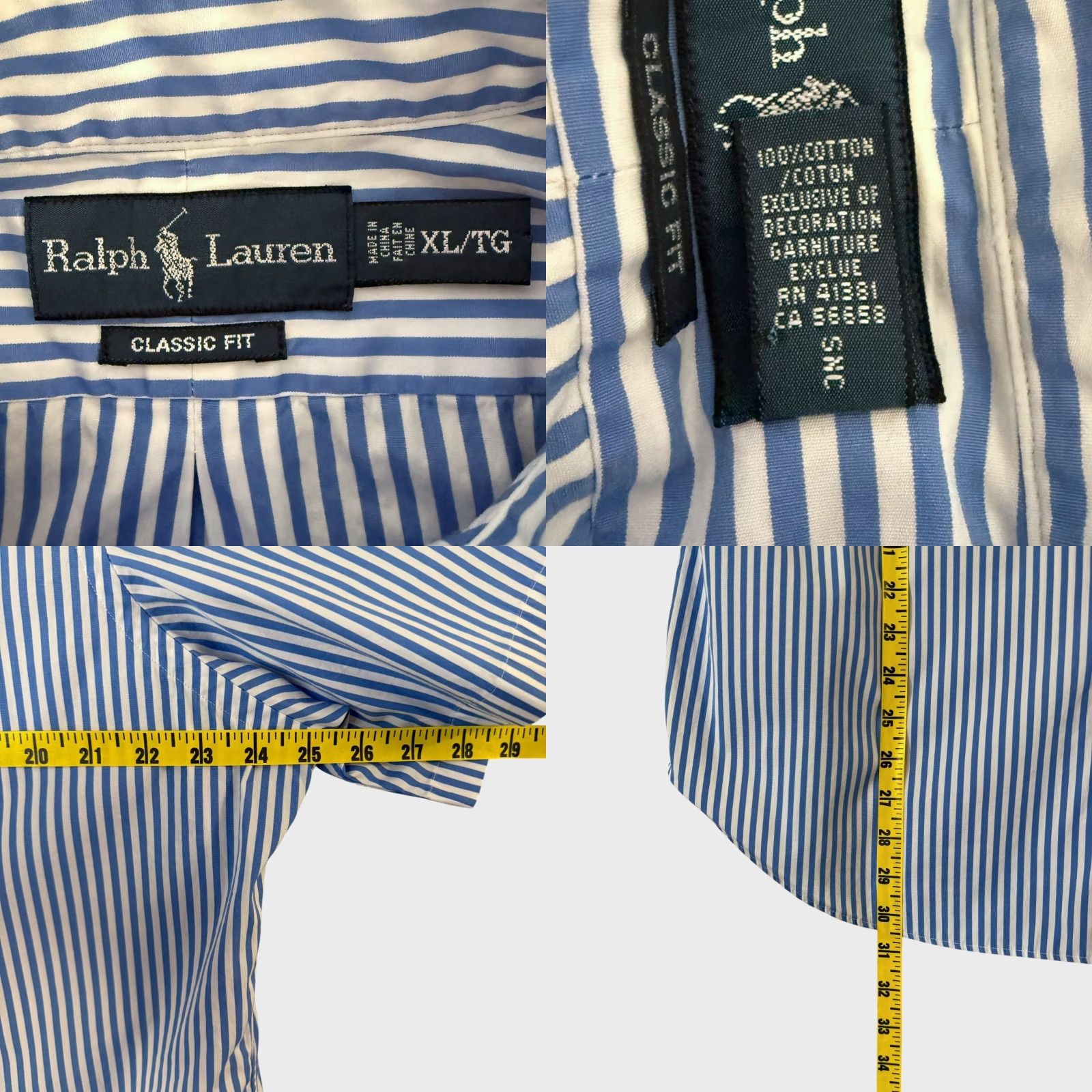 Ralph Lauren Ralph Lauren Striped Button-Down Shirt Blue XL Men’s 100% Cotton Preppy Classic Button-Up Size US XL / EU 56 / 4 - 8 Thumbnail