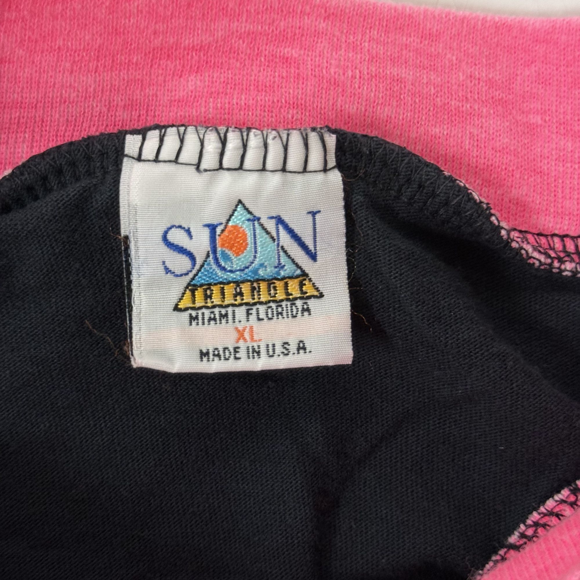 Other Vtg Sun Triangle NEON Painted Palms BAHAMAS RINGER Shirt Size US XL / EU 56 / 4 - 3 Thumbnail