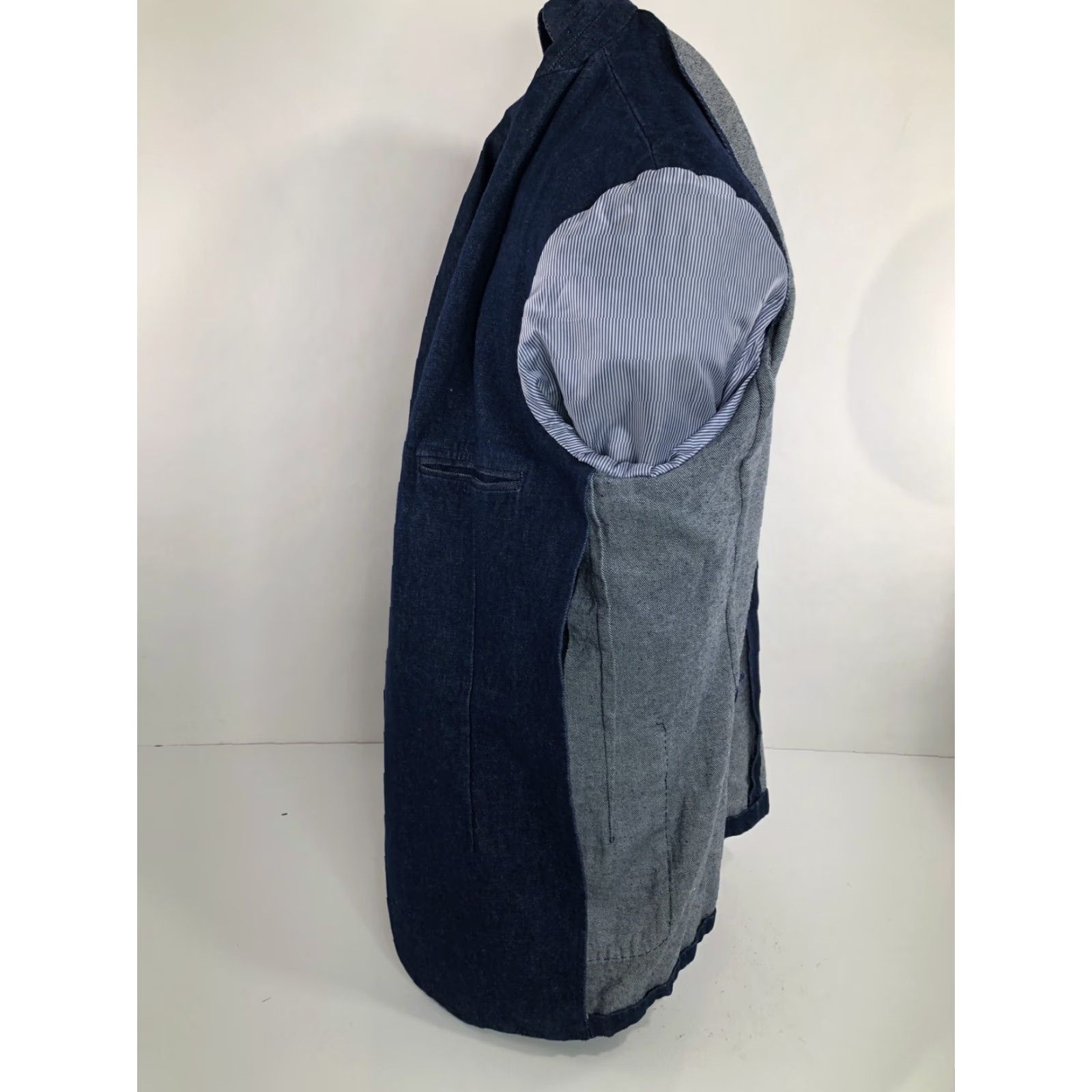 Vintage J PETERMAN Blazer - Vintage HEAVY DENIM - 3 Button Mens 42 Blue Cotton Denim Jacket C8 EXCELLENT Size US XS / EU 42 / 0 - 8 Thumbnail