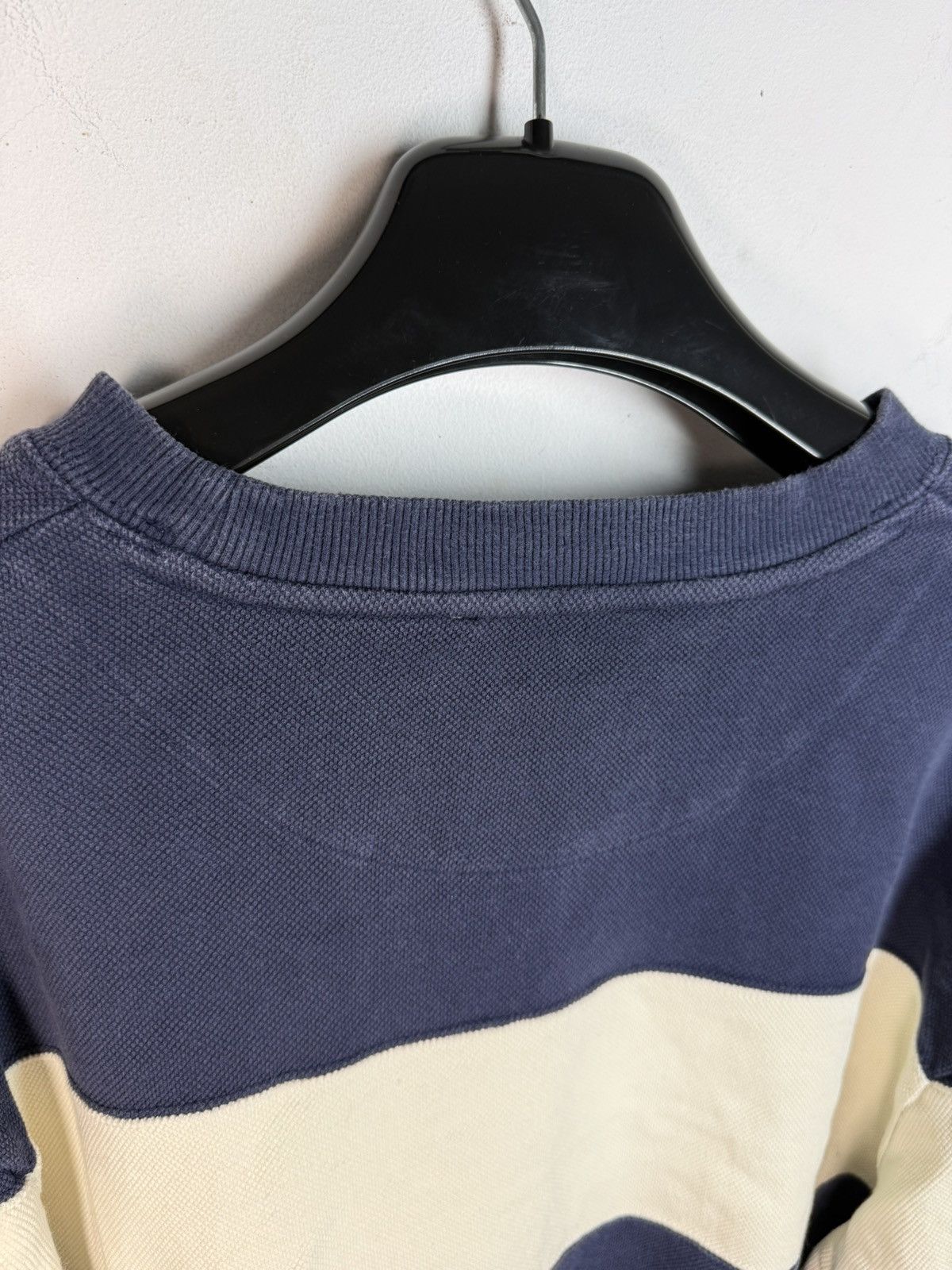Yves Saint Laurent Pique YSL Crewneck Navy/White Striped YSL Sweatshirt Size US XXL / EU 58 / 5 - 15 Thumbnail