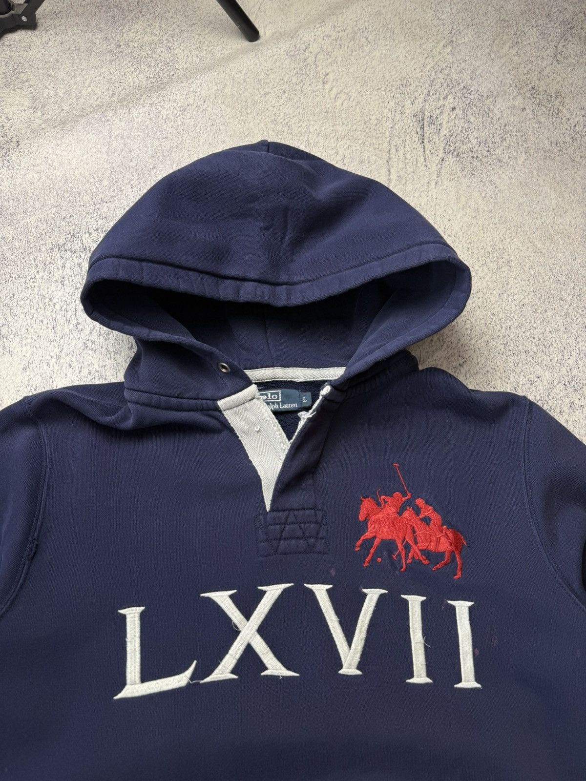 Polo Ralph Lauren Vintage Polo Ralph Lauren Dirty Distressed Hoodie Y2K Size US L / EU 52-54 / 3 - 6 Thumbnail
