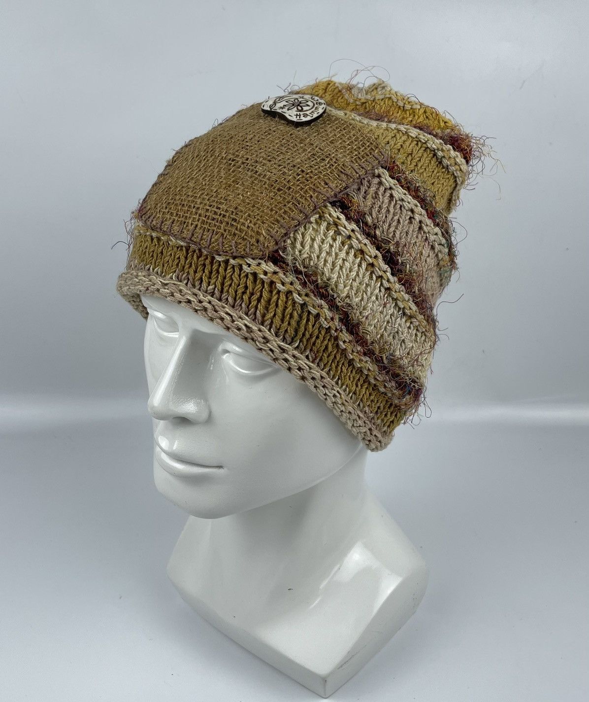 image of Rare Pattern Made In Nepal Hat Beanie Hat, Men's