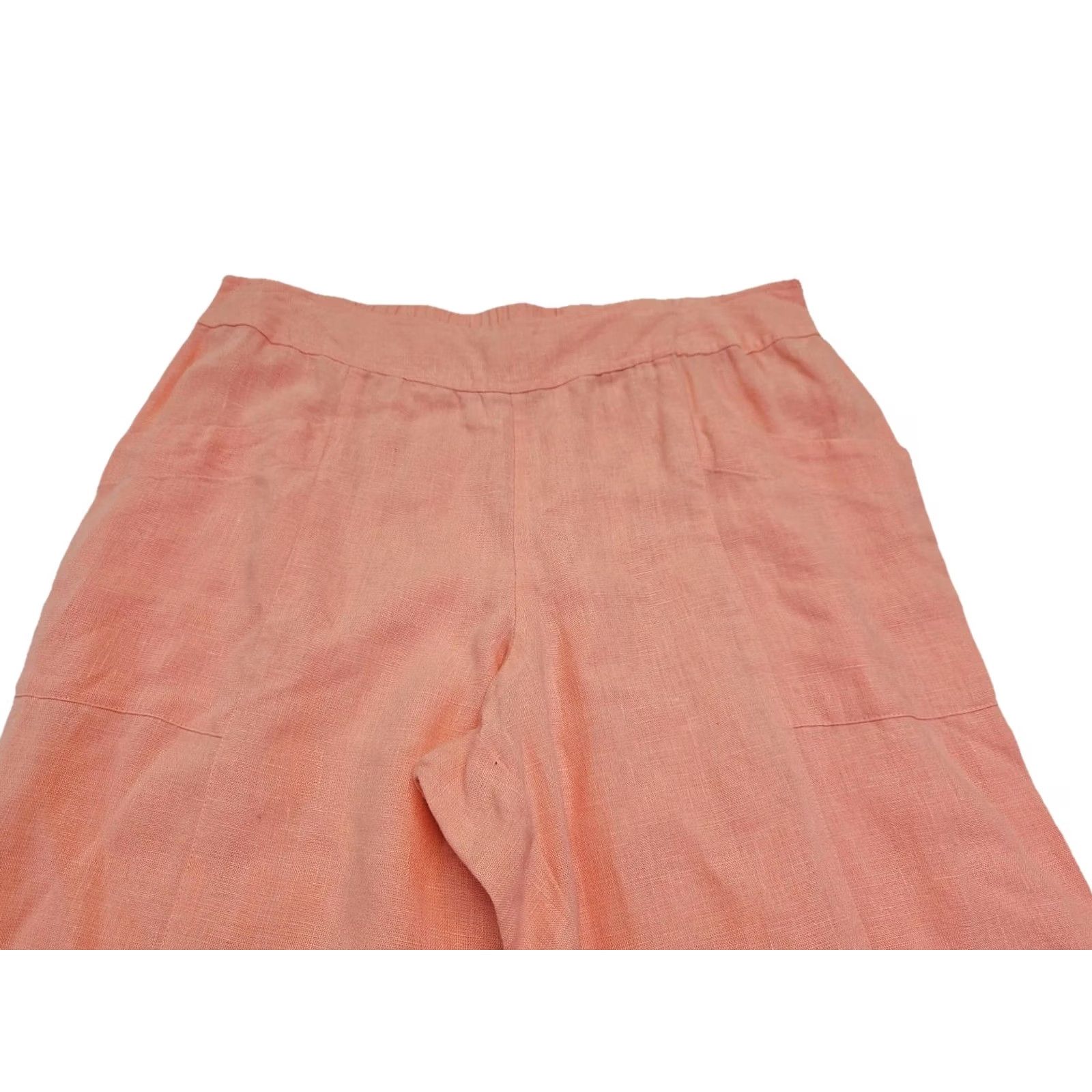 Pinko Ivy Jane Pink Linen Wide Leg Pants Womens Small Boho Cottagecore Elastic Waist - Pants - Small - Pink - Linen - Wide-Leg - Beach - Bohemian - 90s? Size 28" / US 6 / IT 42 - 3 Thumbnail