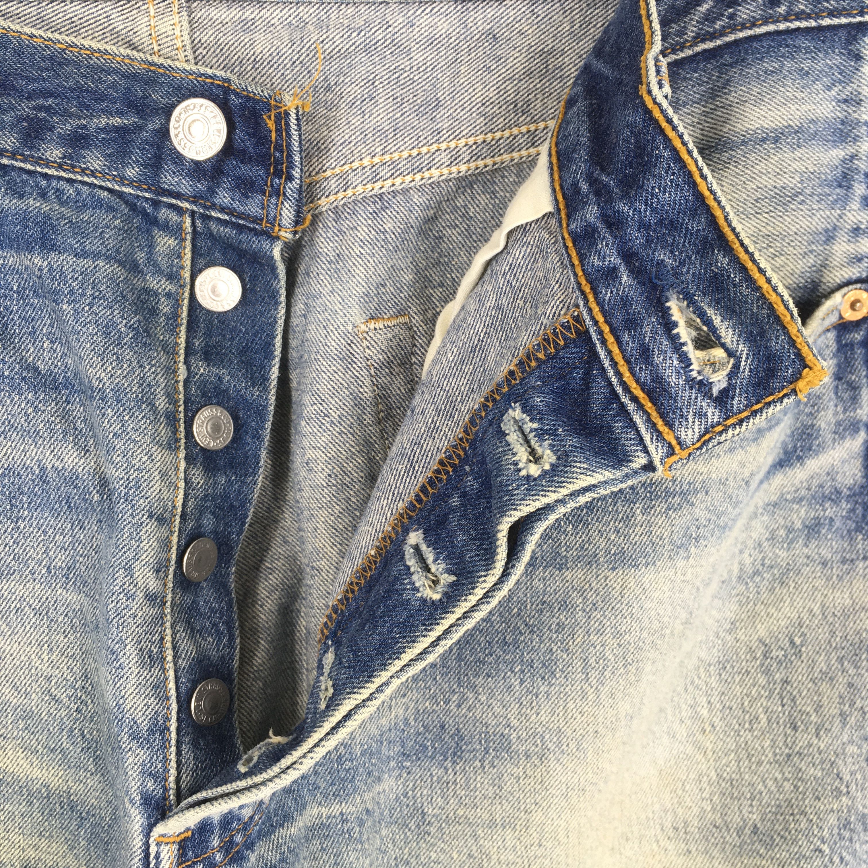 Levi's Size 33x27 Vintage 90s Levi's 501 Straight Cut Denim S973 Size US 33 - 6 Thumbnail