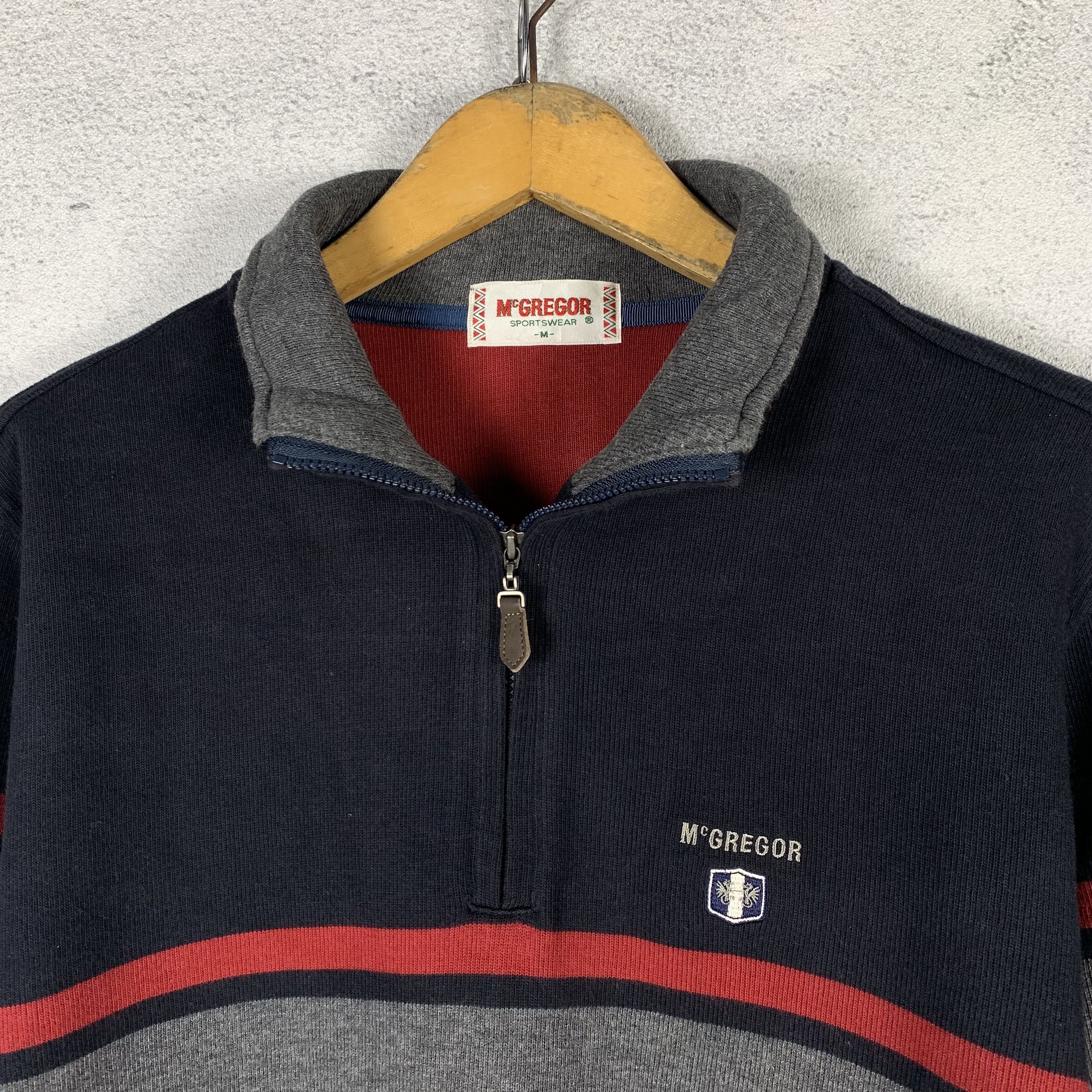 Vintage Vintage 90s McGregor Halfzip Striped Sweatshirt Size US M / EU 48-50 / 2 - 4 Thumbnail
