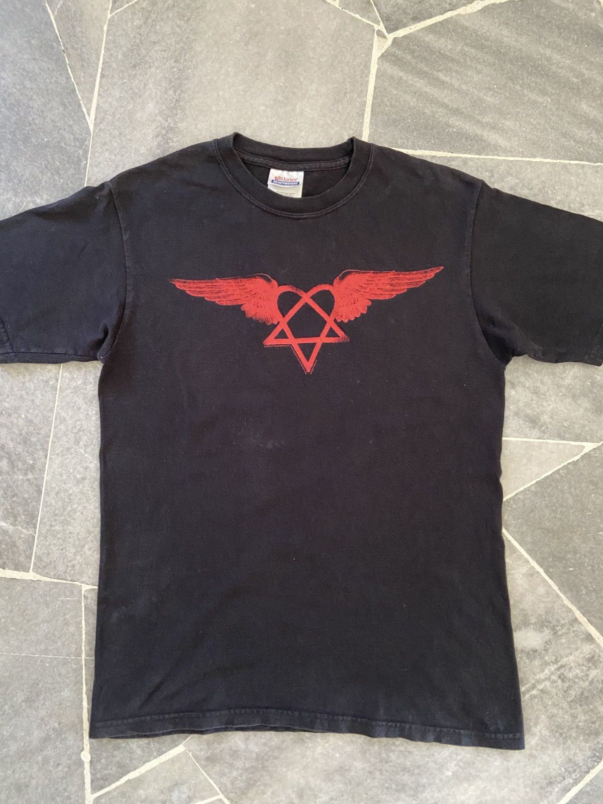 Band Tees × Vintage Vintage HIM 2005 Heartagram Tee band Metal Size US S / EU 44-46 / 1 - 1 Thumbnail