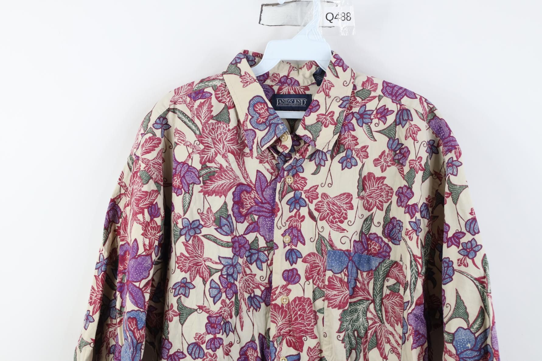 Lands' End Vintage 90s Lands End Short Sleeve Collared Button Shirt USA Size US XL / EU 56 / 4 - 2 Thumbnail
