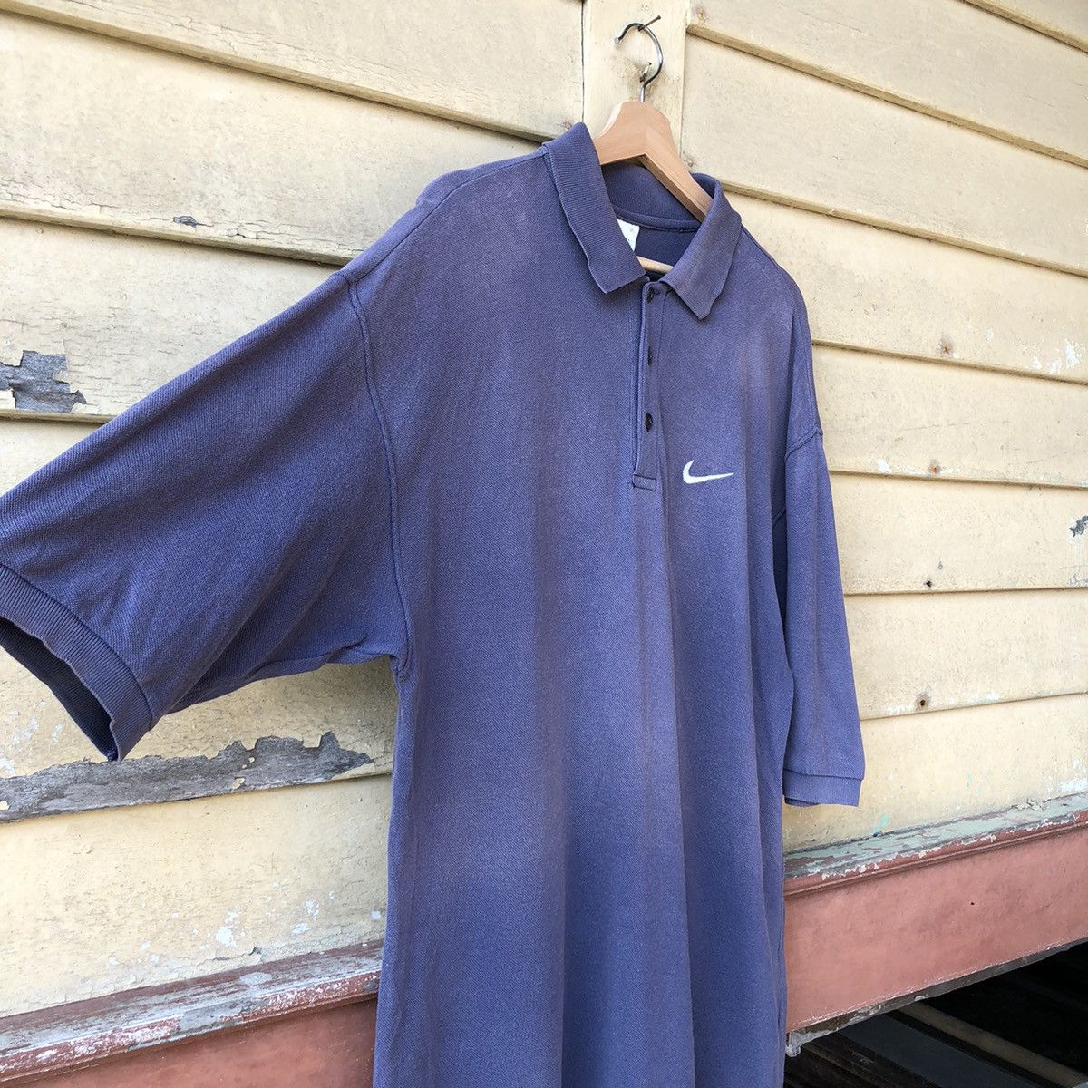 Vintage 🔥Faded🔥 Vintage Nike Embroided Logo Polo Tee Size US L / EU 52-54 / 3 - 6 Thumbnail