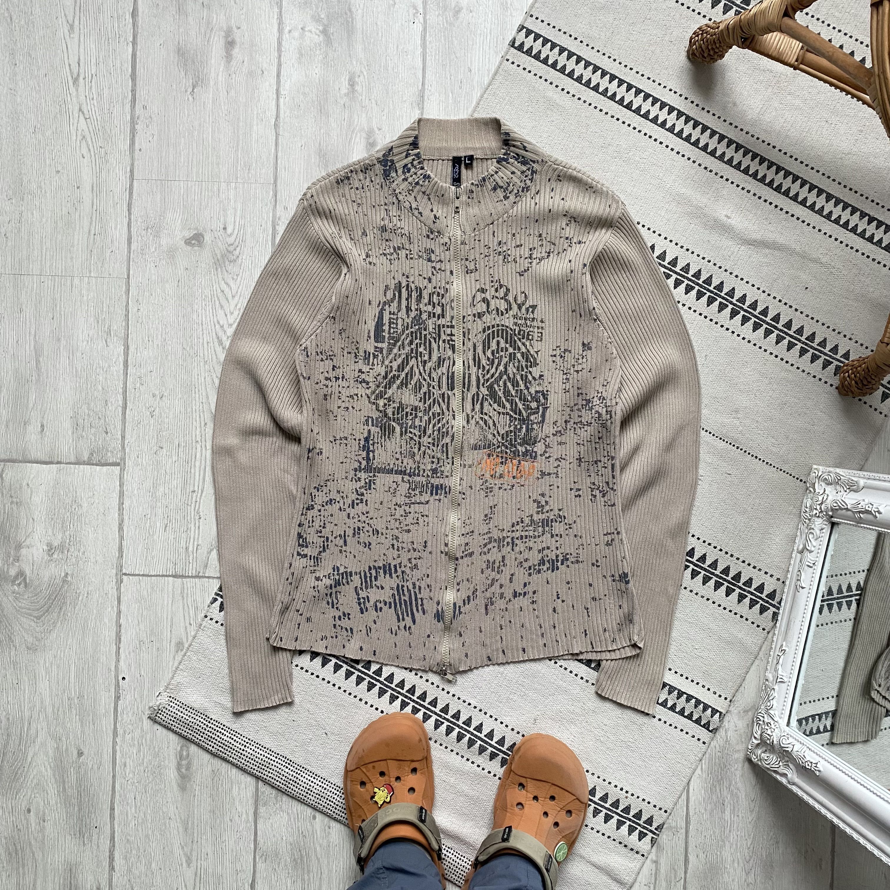 If Six Was Nine Vintage 90s Diesel style ribbed sweater Avantgarde Y2K Opium Size US M / EU 48-50 / 2 - 1 Thumbnail
