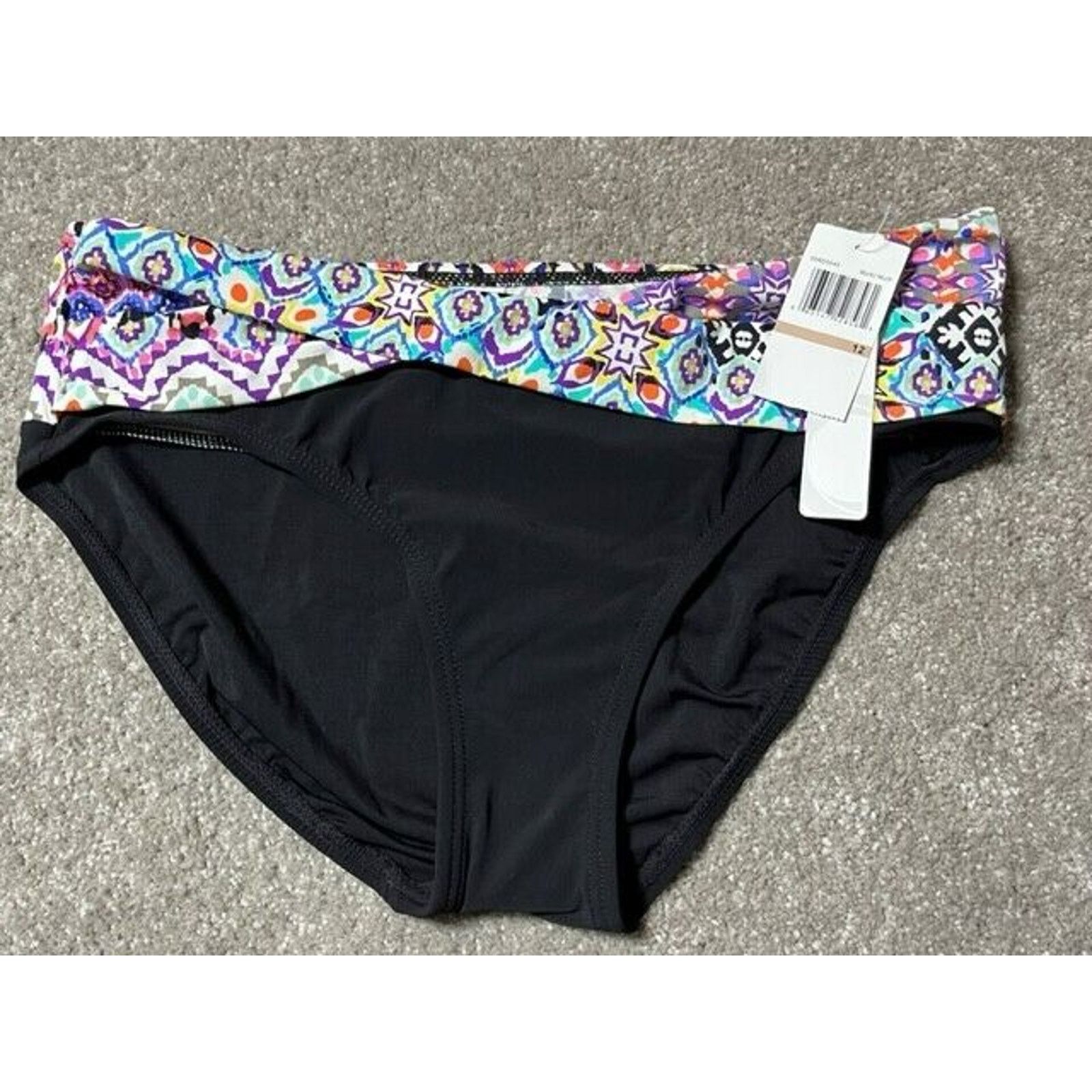 Other Christina Bikini Swim Bottom Womens 12 Aztec Fold Over Black Size XL / US 12-14 / IT 48-50 - 1 Thumbnail