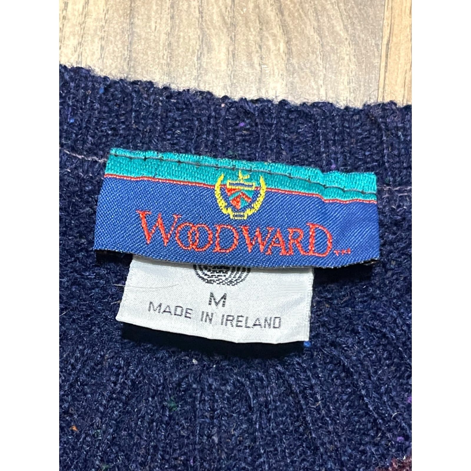 Vintage Woodward Sweater, Men's Size Medium, Pullover, Crew Neck, Long Sleeve, Regular Fit, Brown, Blue Green, Vintage Size US M / EU 48-50 / 2 - 7 Thumbnail