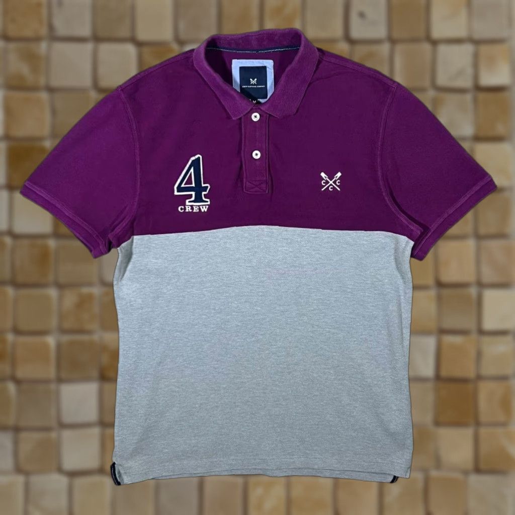 Vintage Crew Clothing Company Maroon Grey Colour Block Short Sleeve Polo Shirt Medium Mens Polo Shirt Colour Block Cotton Casual 100% Cotton Logo Size US M / EU 48-50 / 2 - 1 Thumbnail