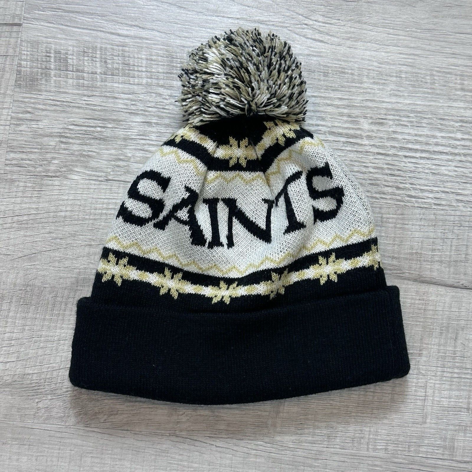 New Era New Era Black Gold NEW ORLEANS Saints NOLA NFL Pom Beanie Size ONE SIZE - 3 Thumbnail