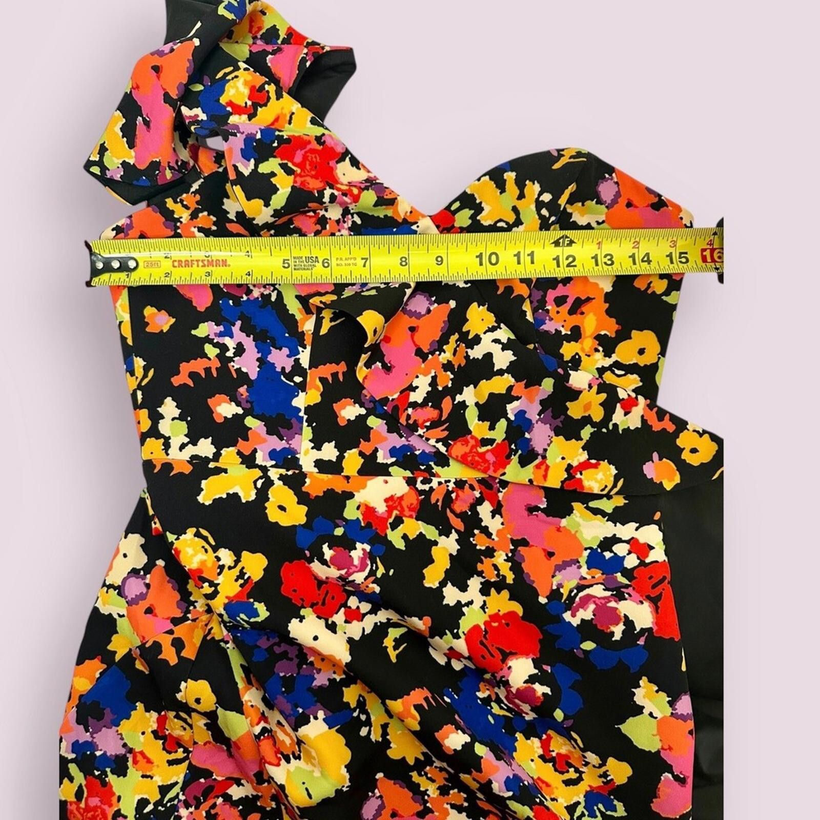 Designer Aidan Mattox Floral Print Cocktail Dress Size XS / US 0-2 / IT 36-38 - 6 Thumbnail