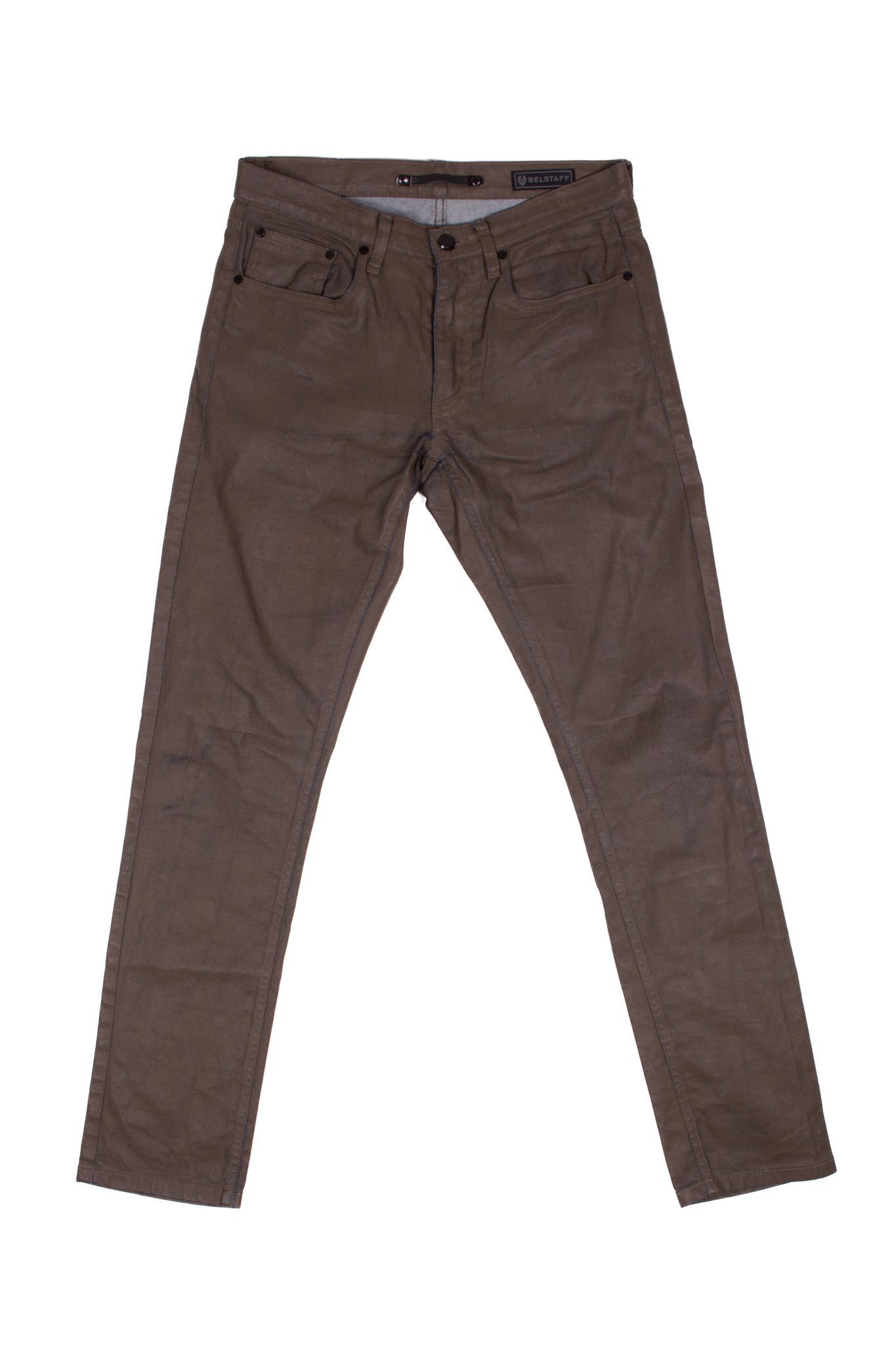 image of Belstaff Brown Waxed Cotton Jeans, Men's (Size 30)