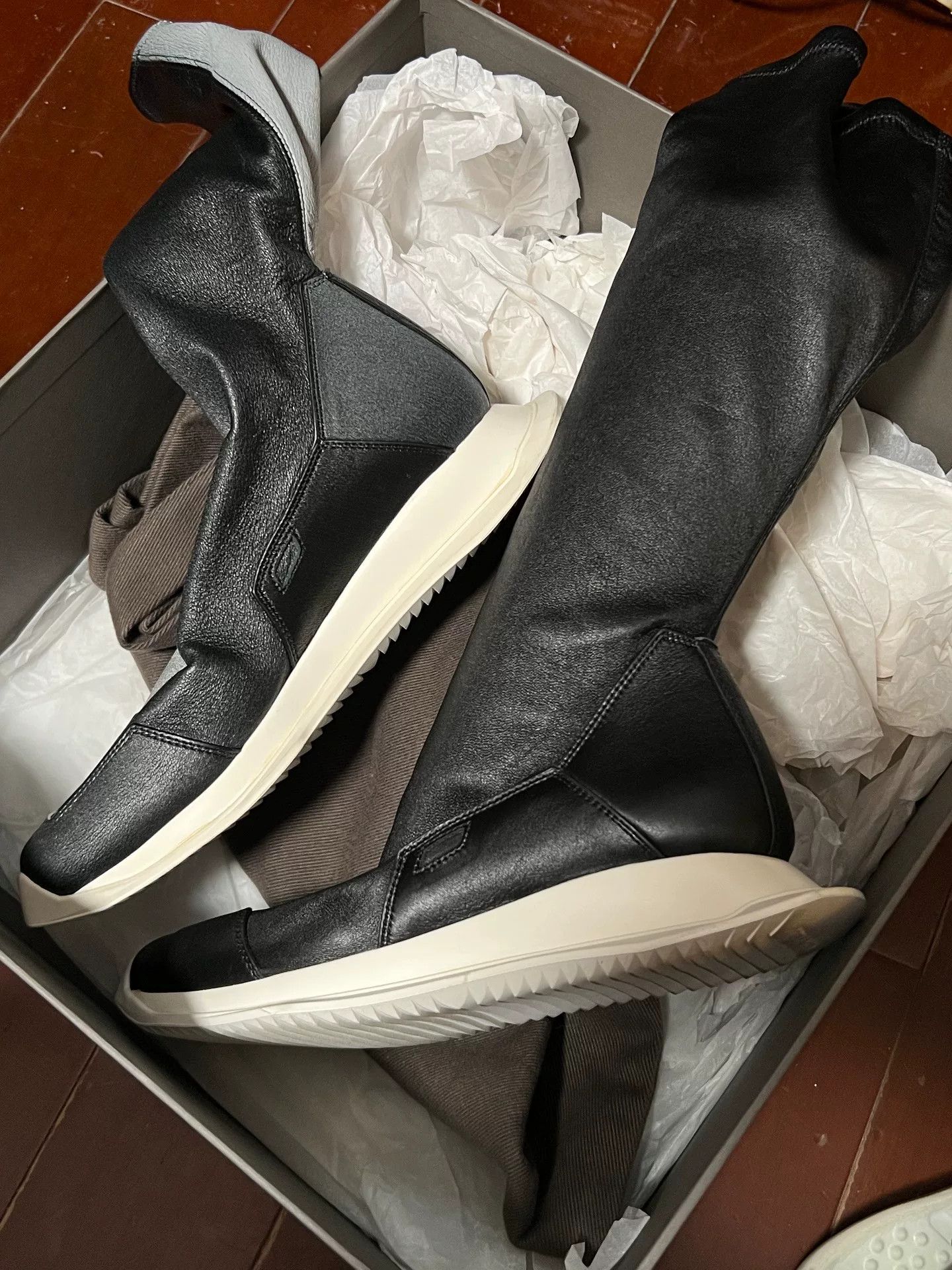 Rick Owens Rick Owens Main Line Gradient Black Silver Tank Boots Size US 5 / IT 35 - 1 Thumbnail