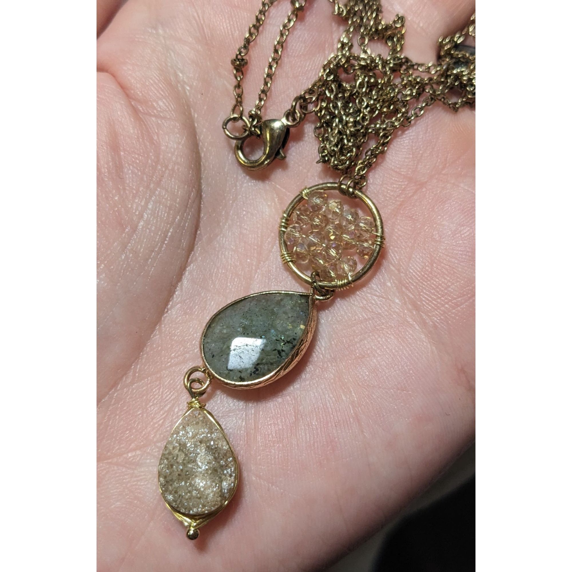 Other Gemstone Druzy Multilayer Charm Necklace Size ONE SIZE - 14 Thumbnail