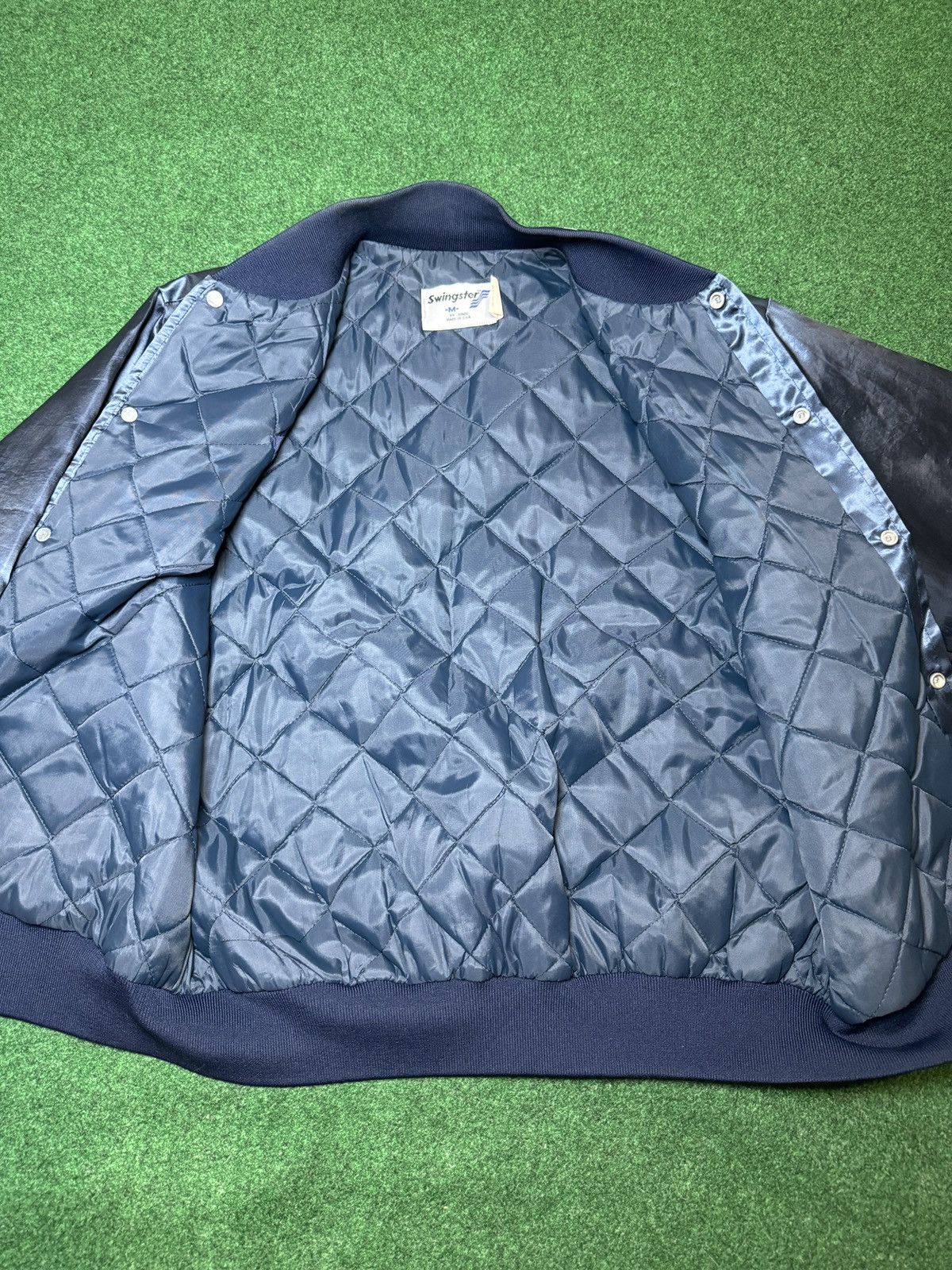 Swingster × Vintage Vtg 80s US Navy United States Military Satin Bomber Jacket Size US M / EU 48-50 / 2 - 6 Thumbnail