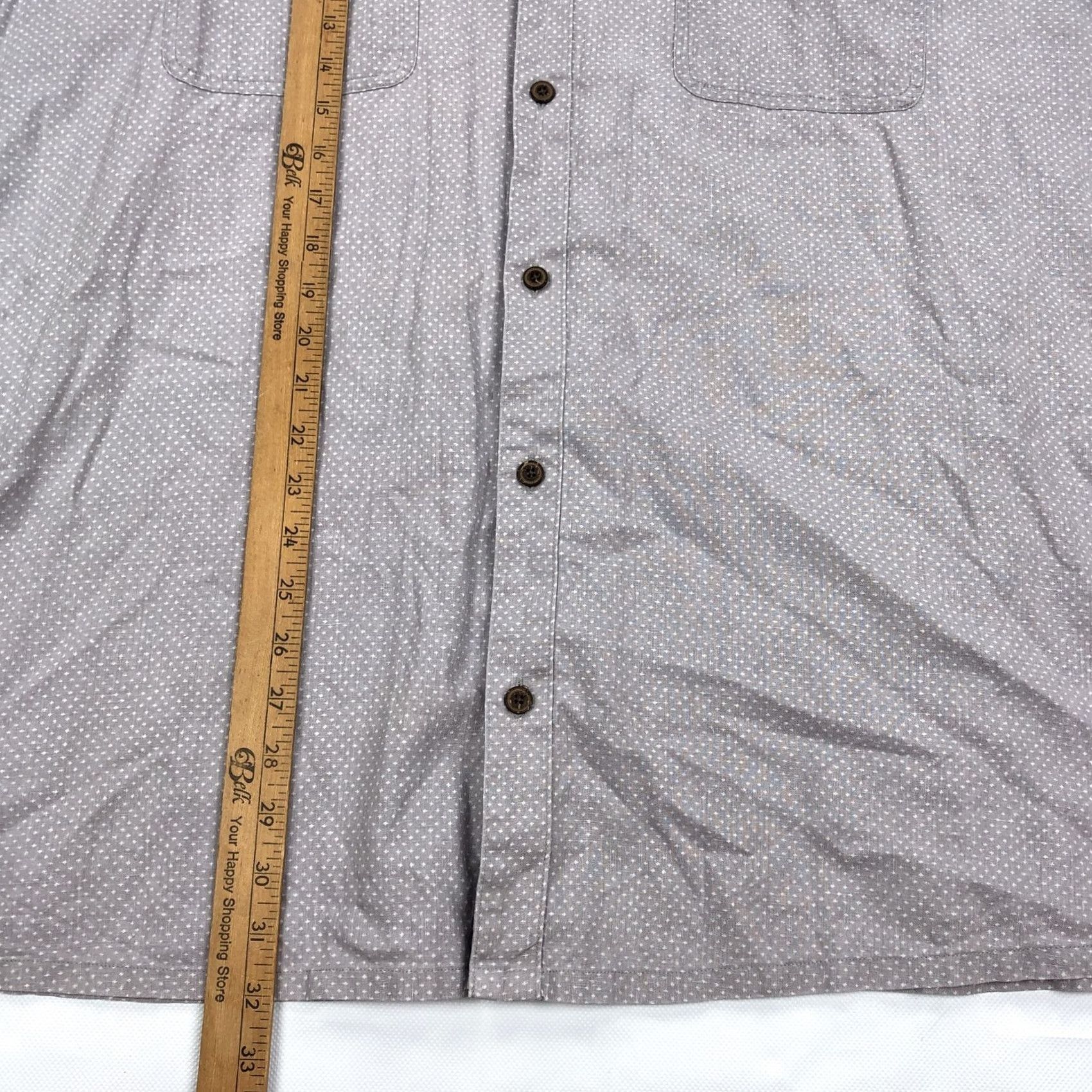Patagonia Patagonia Shirt Button-Down Back Step Hemp Cotton Polka Dot XXL Mens Casual Short Sleeve 53139 Grey White Size US XXL / EU 58 / 5 - 4 Thumbnail
