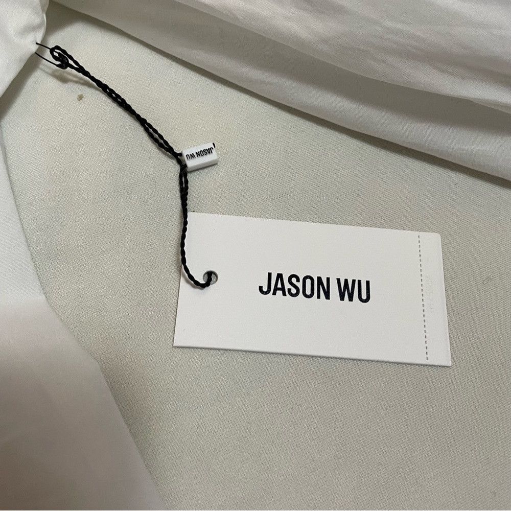 Jason Wu NWT New $165 Jason Wu White Long Puff Sleeve Wrap Blouse Si Size S / US 4 / IT 40 - 9 Thumbnail