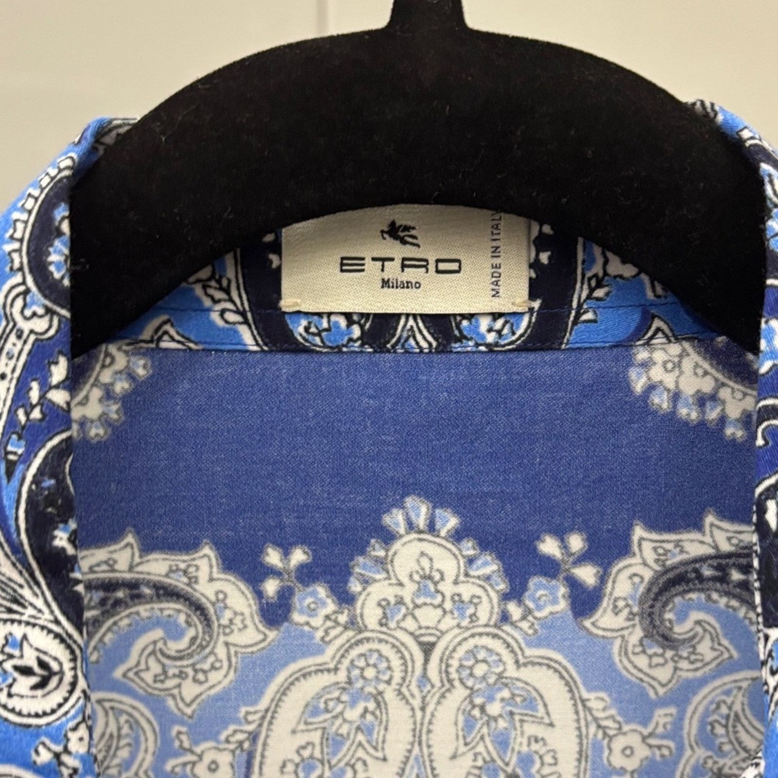 Etro NWT Etro Vibrant Blue and White Paisley Shirt Size L Size US L / EU 52-54 / 3 - 7 Thumbnail