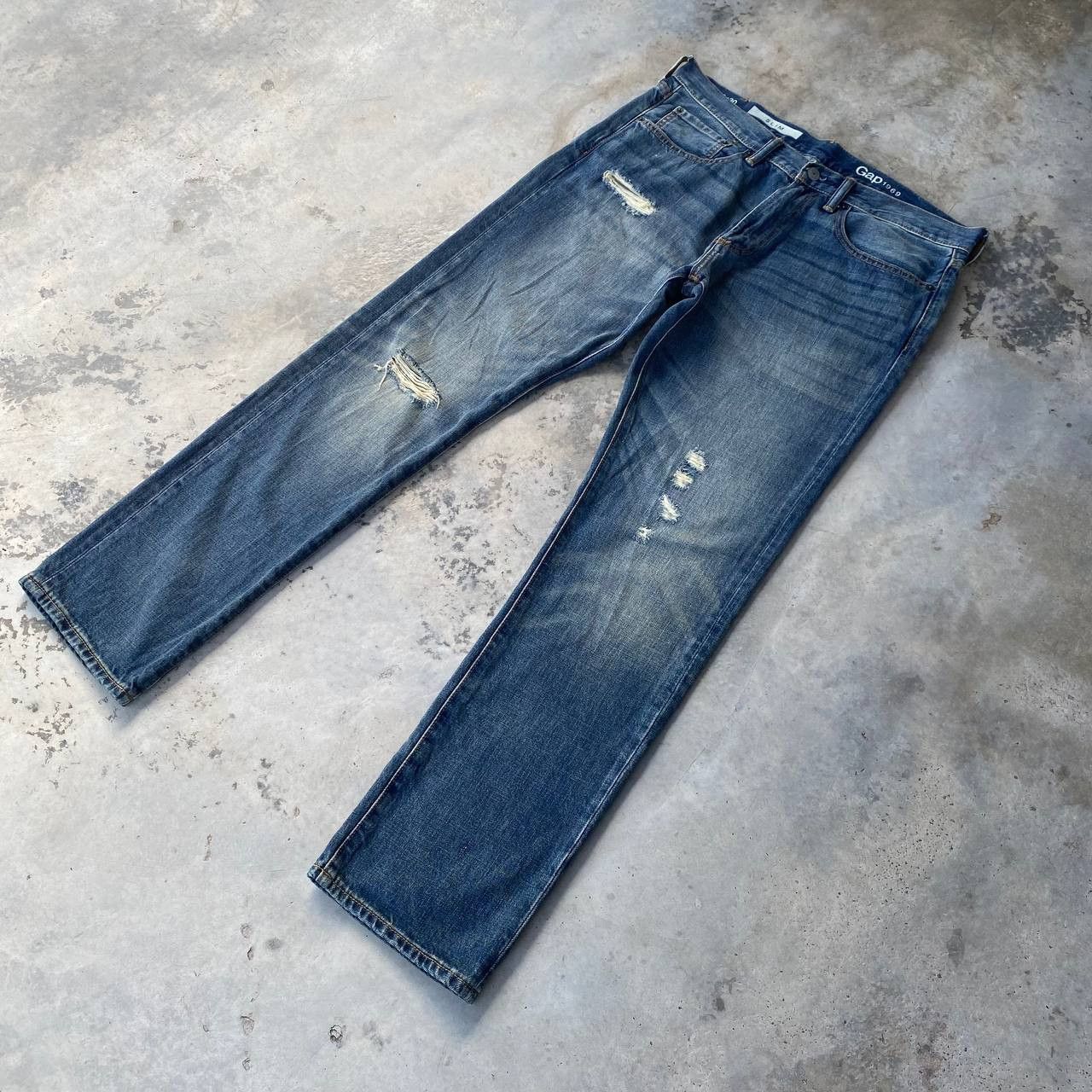 Gap VINTAGE Y2K GAP DISTRESSED GRUNGE DENIM Size US 33 - 3 Thumbnail