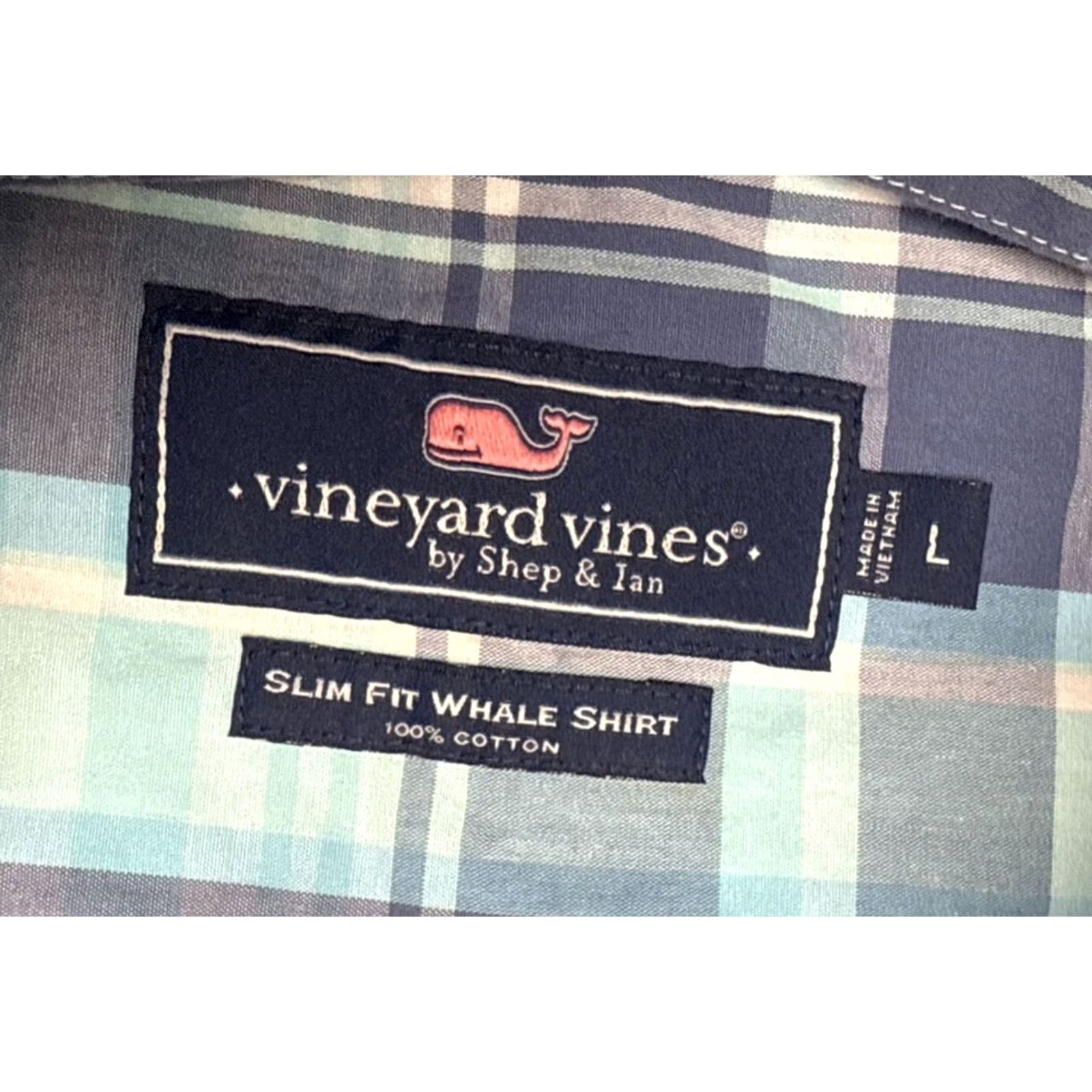 Vineyard Vines Vineyard Vines Whale Shirt Slim Fit Mens Large Plaid Long Sleeve Button-Up Collar-Down Size US L / EU 52-54 / 3 - 3 Thumbnail