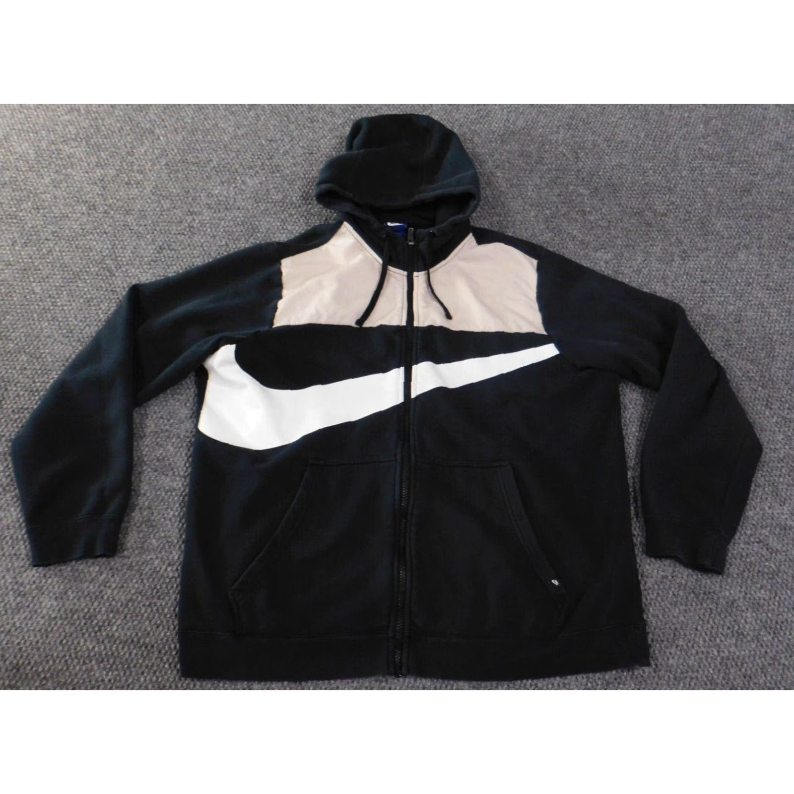 Nike Nike Hoodie Men XL Black Logo Swoosh Full Zip Retro Pockets Casual Size US XL / EU 56 / 4 - 2 Thumbnail