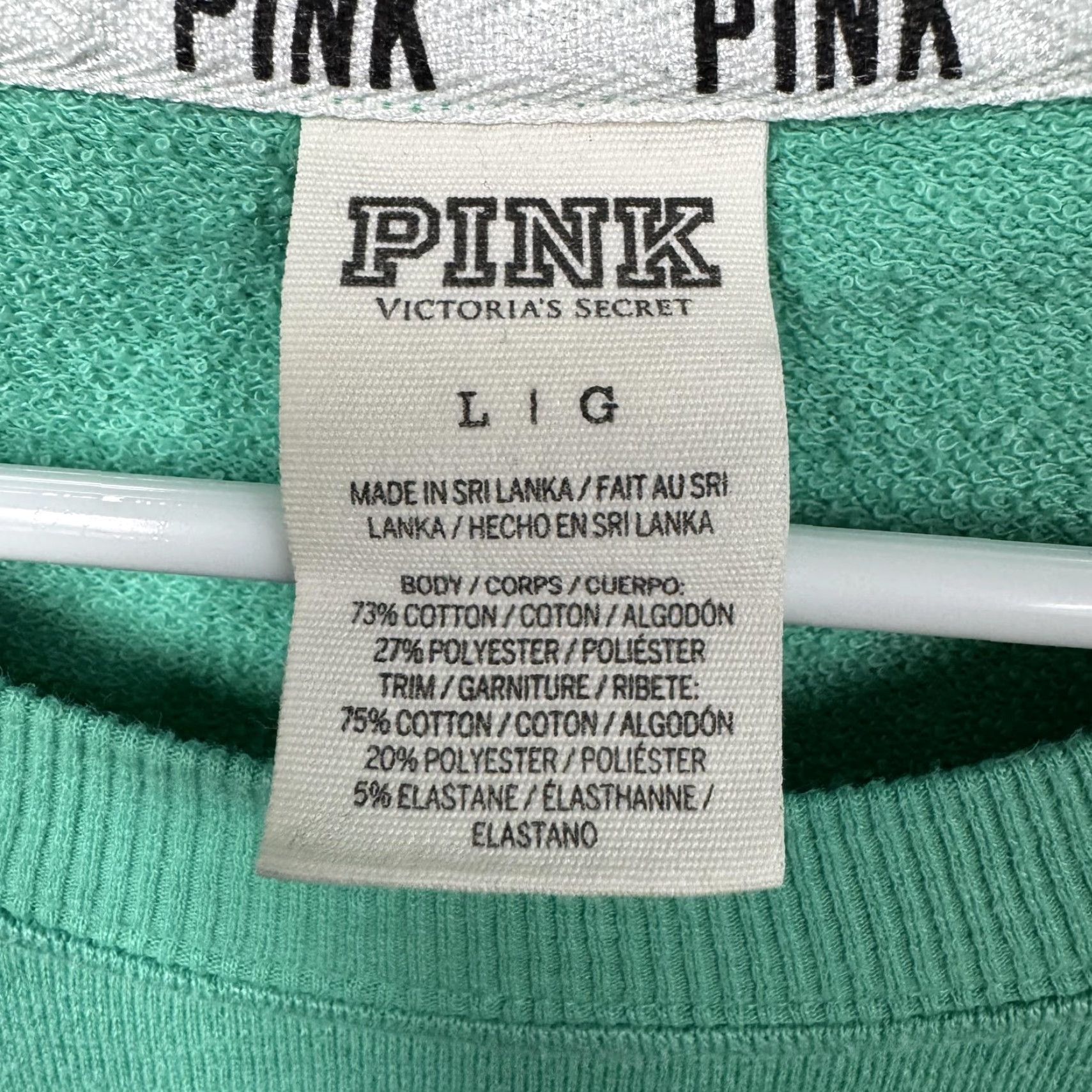 Vintage PINK Victoria's Secret Shirt L Green Jersey Striped Varsity 86 Retro Sporty Womens Long Sleeve Crew Neck T-Shirt Size L / US 10 / IT 46 - 5 Thumbnail