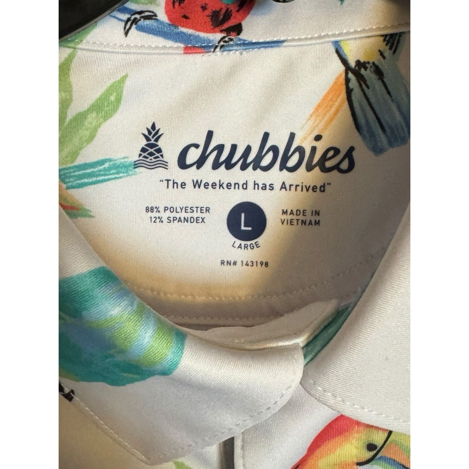 Chubbies CHUBBIES Golf Dude Where's Macaw Parrot White Polo Shirt Size US L / EU 52-54 / 3 - 6 Thumbnail