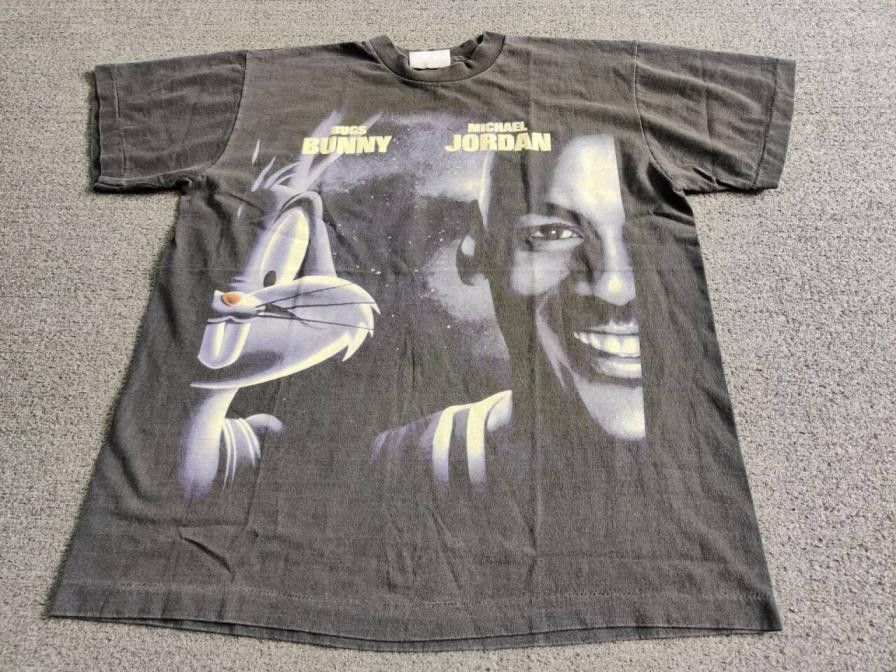 Michel Jordan Bugs Space Jam Movie Graphic T-shirt Large
